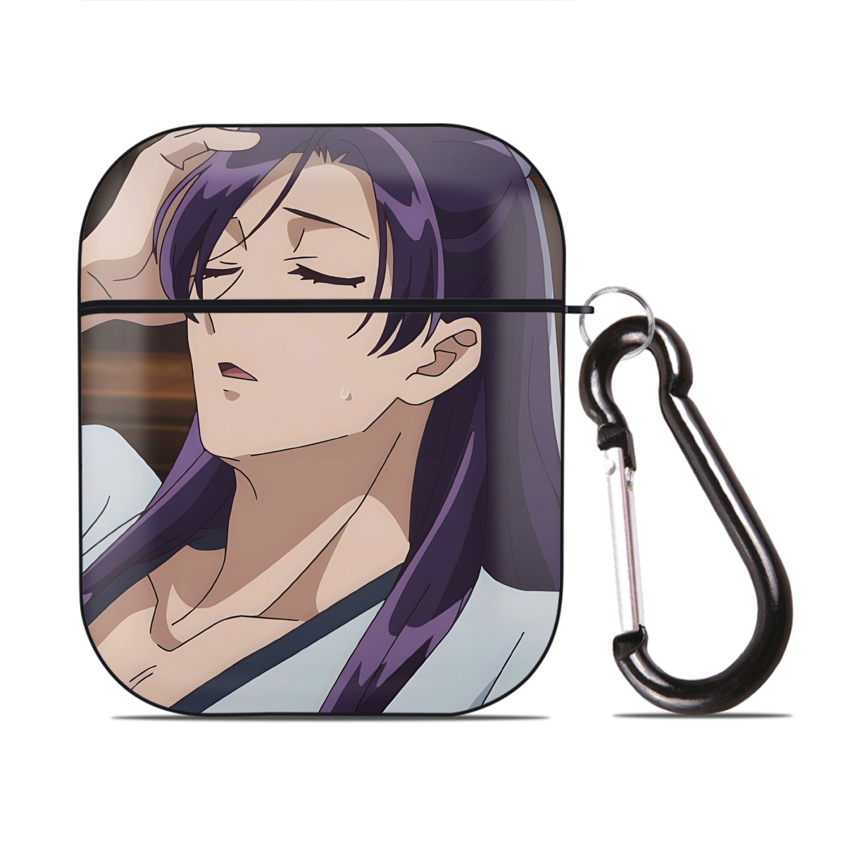 （画像用） 薬屋のひとりごと The Apothecary Diaries AirPods 第2世代保護ケース ハードシェル ブラック 耐衝撃・防指紋・カラビナ付き