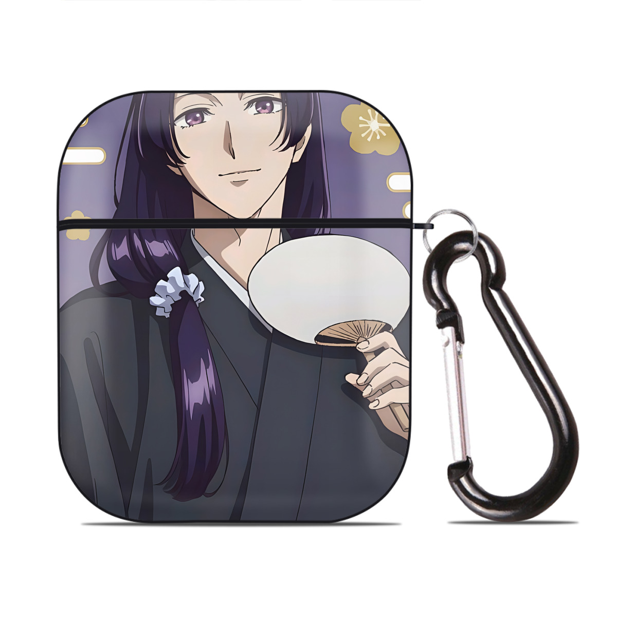 （画像用） 薬屋のひとりごと The Apothecary Diaries AirPods 第2世代保護ケース ハードシェル ブラック 耐衝撃・防指紋・カラビナ付き
