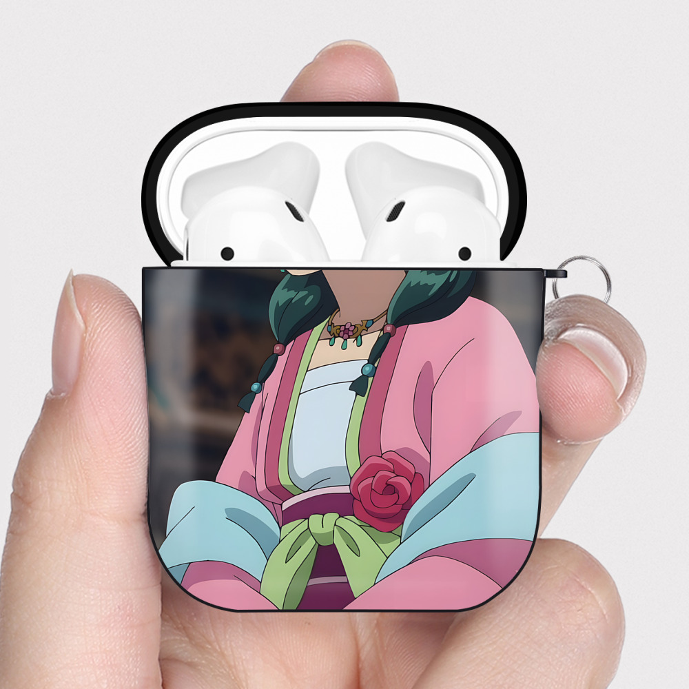 （画像用） 薬屋のひとりごと The Apothecary Diaries AirPods 第2世代保護ケース ハードシェル ブラック 耐衝撃・防指紋・カラビナ付き