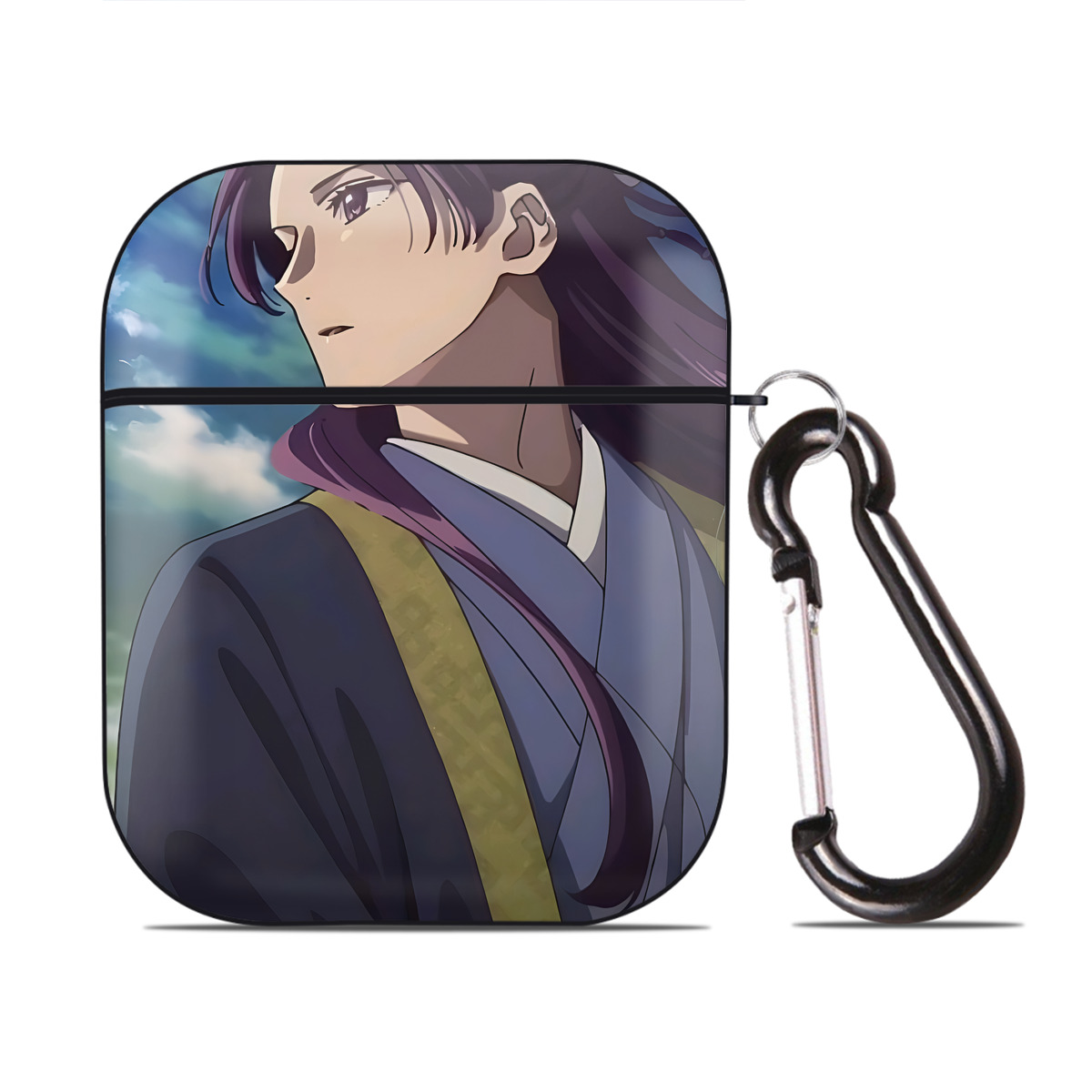 （画像用） 薬屋のひとりごと The Apothecary Diaries AirPods 第2世代保護ケース ハードシェル ブラック 耐衝撃・防指紋・カラビナ付き