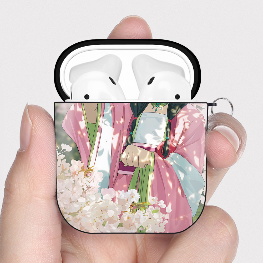 （画像用） 薬屋のひとりごと The Apothecary Diaries AirPods 第2世代保護ケース ハードシェル ブラック 耐衝撃・防指紋・カラビナ付き