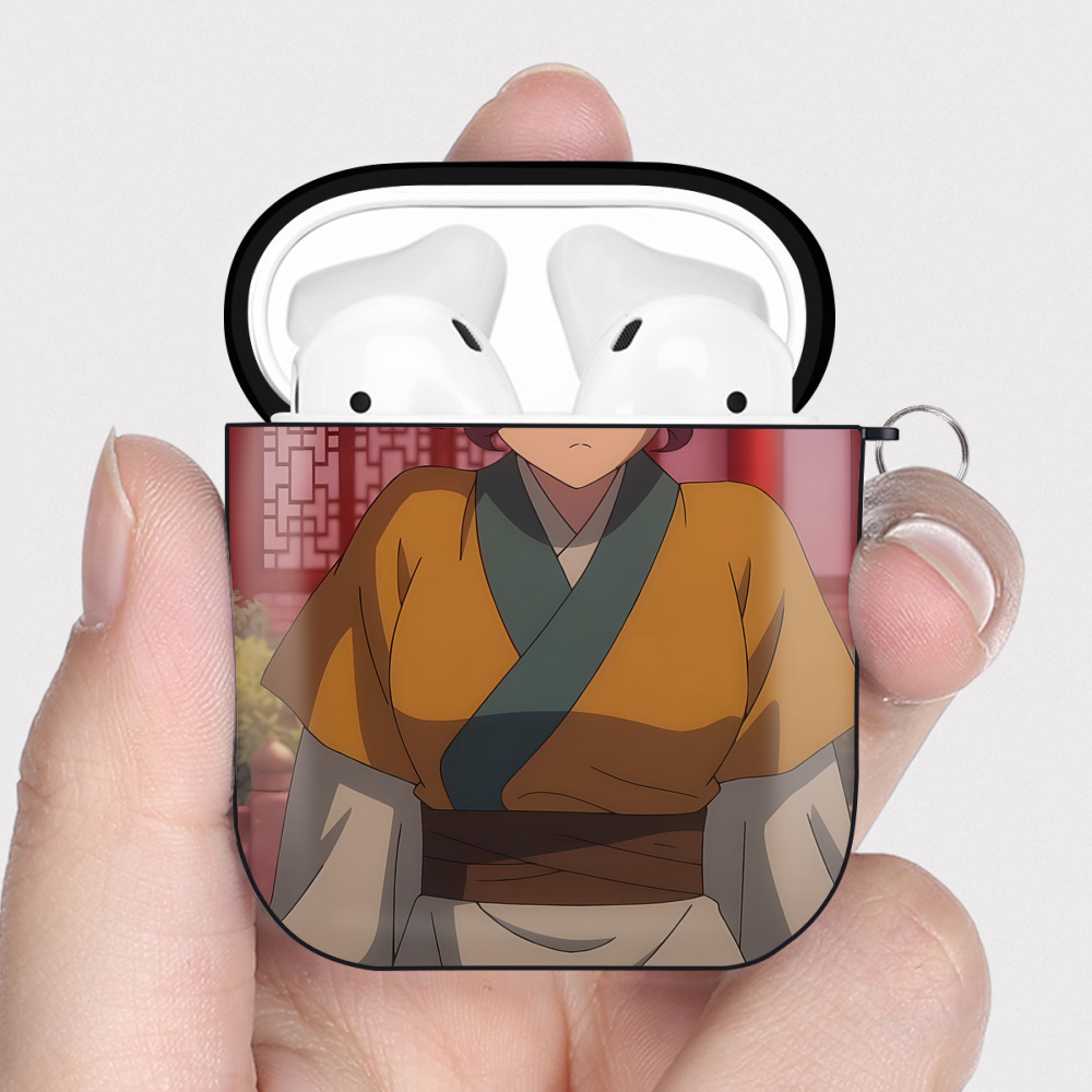 （画像用） 薬屋のひとりごと The Apothecary Diaries AirPods 第2世代保護ケース ハードシェル ブラック 耐衝撃・防指紋・カラビナ付き