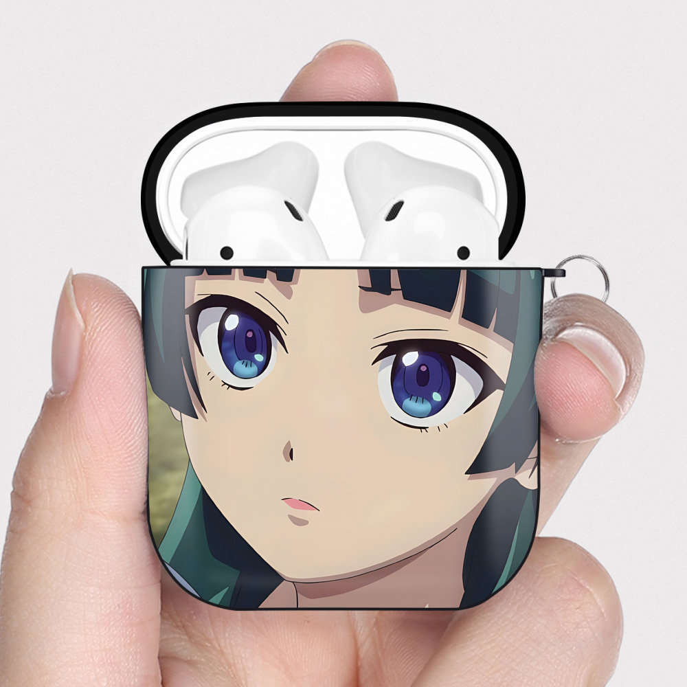 （画像用） 薬屋のひとりごと The Apothecary Diaries AirPods 第2世代保護ケース ハードシェル ブラック 耐衝撃・防指紋・カラビナ付き