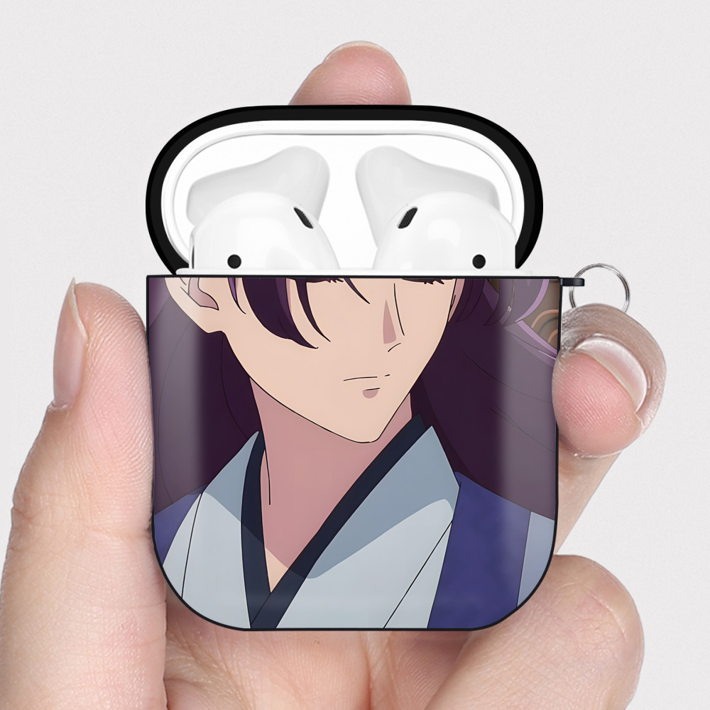 （画像用） 薬屋のひとりごと The Apothecary Diaries AirPods 第2世代保護ケース ハードシェル ブラック 耐衝撃・防指紋・カラビナ付き