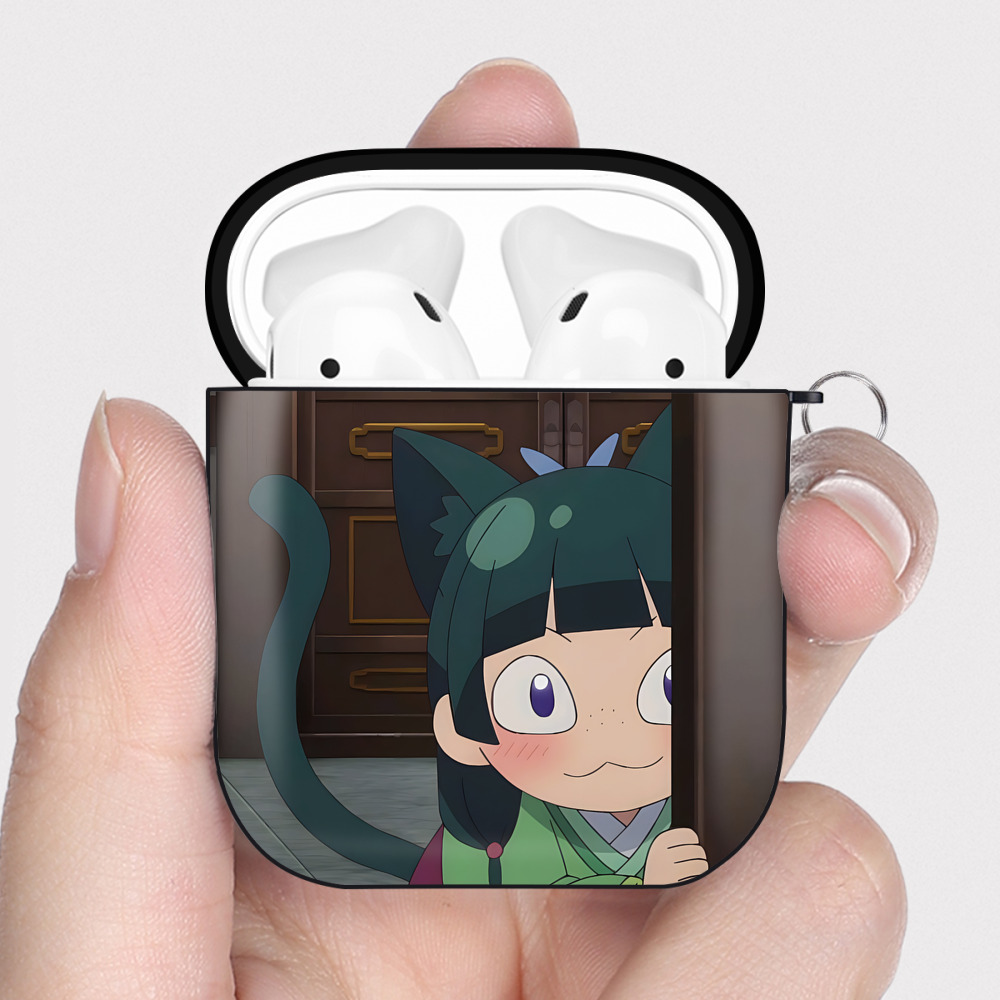 （画像用） 薬屋のひとりごと The Apothecary Diaries AirPods 第2世代保護ケース ハードシェル ブラック 耐衝撃・防指紋・カラビナ付き