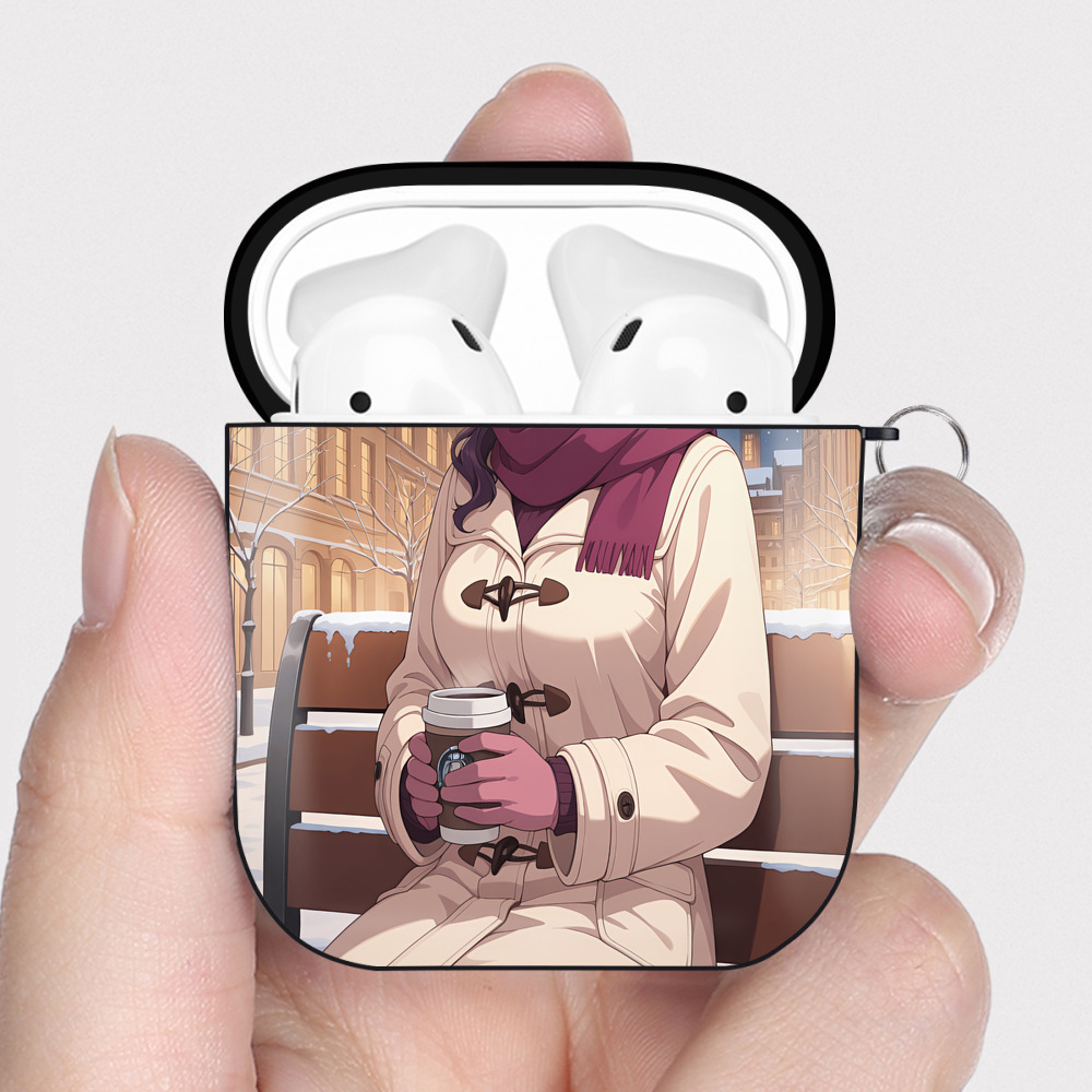 （画像用） 薬屋のひとりごと The Apothecary Diaries AirPods 第2世代保護ケース ハードシェル ブラック 耐衝撃・防指紋・カラビナ付き