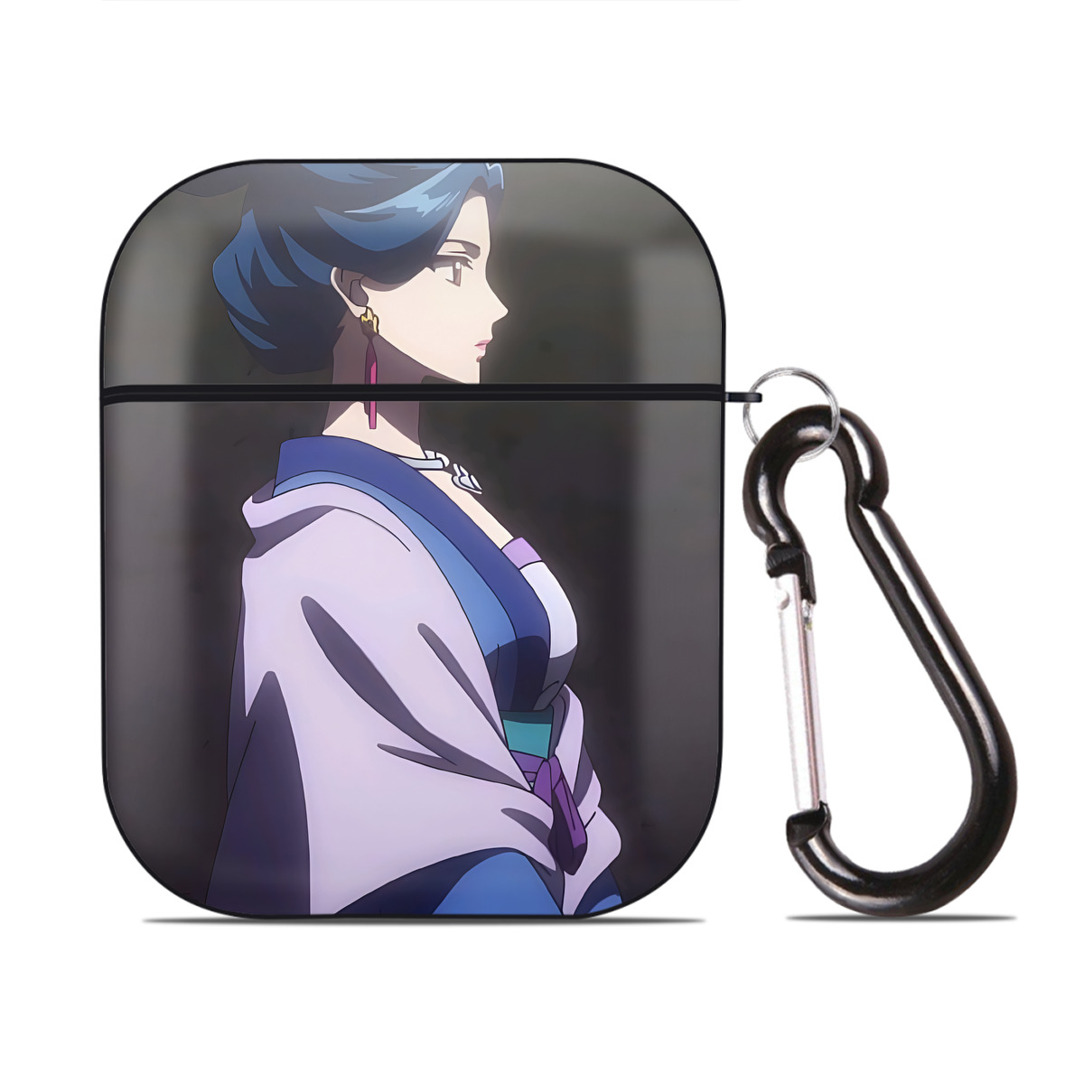 （画像用） 薬屋のひとりごと The Apothecary Diaries AirPods 第2世代保護ケース ハードシェル ブラック 耐衝撃・防指紋・カラビナ付き