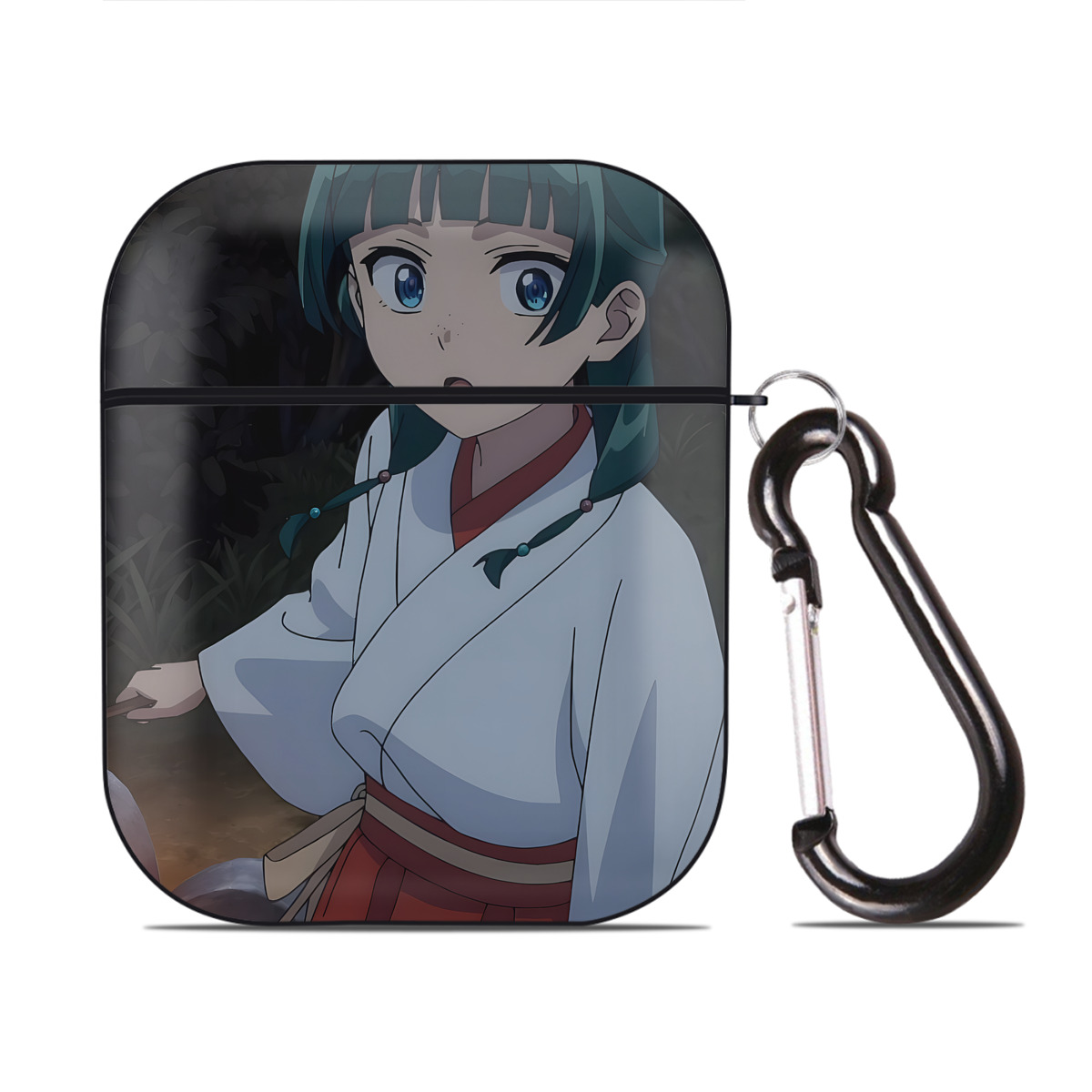 （画像用） 薬屋のひとりごと The Apothecary Diaries AirPods 第2世代保護ケース ハードシェル ブラック 耐衝撃・防指紋・カラビナ付き