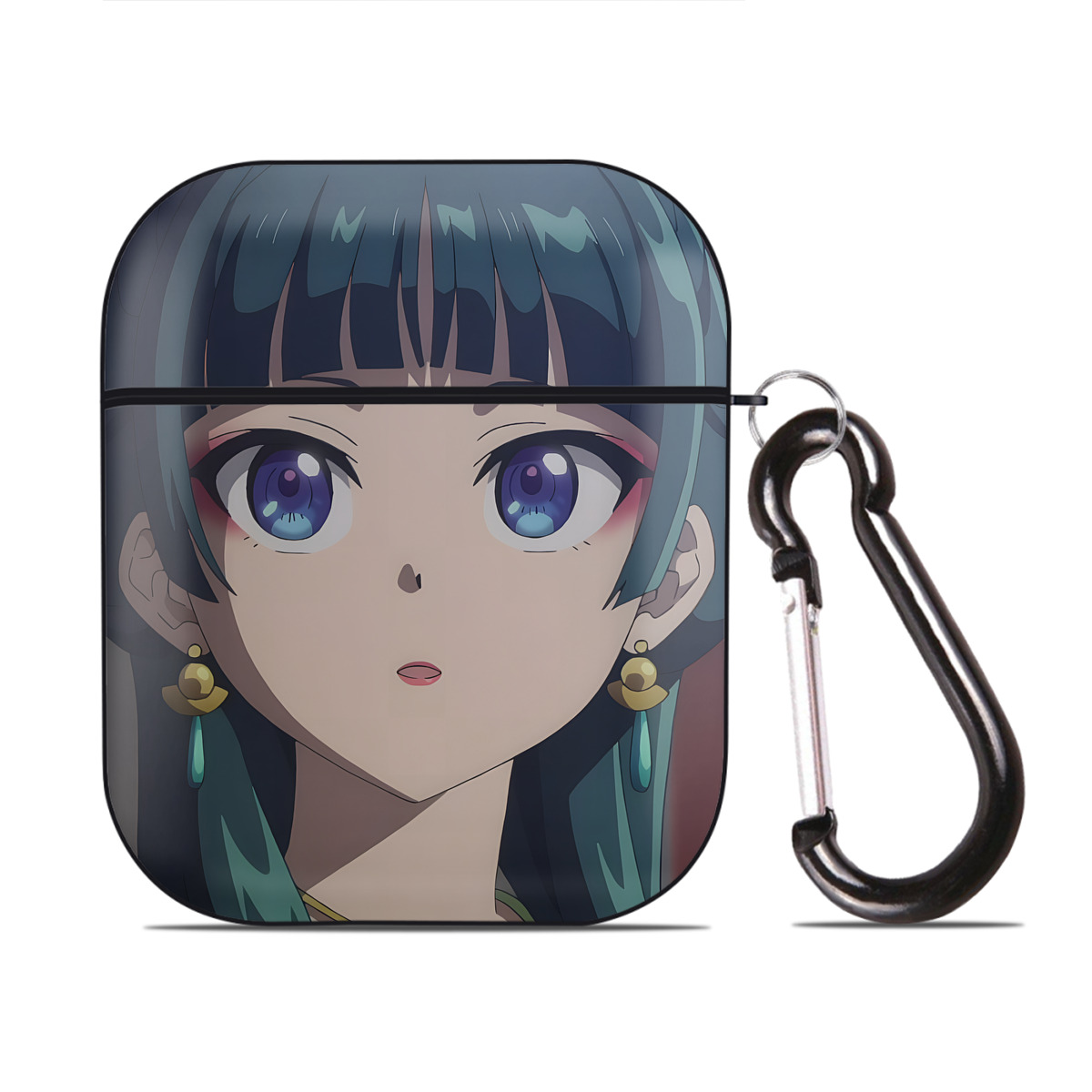 （画像用） 薬屋のひとりごと The Apothecary Diaries AirPods 第2世代保護ケース ハードシェル ブラック 耐衝撃・防指紋・カラビナ付き