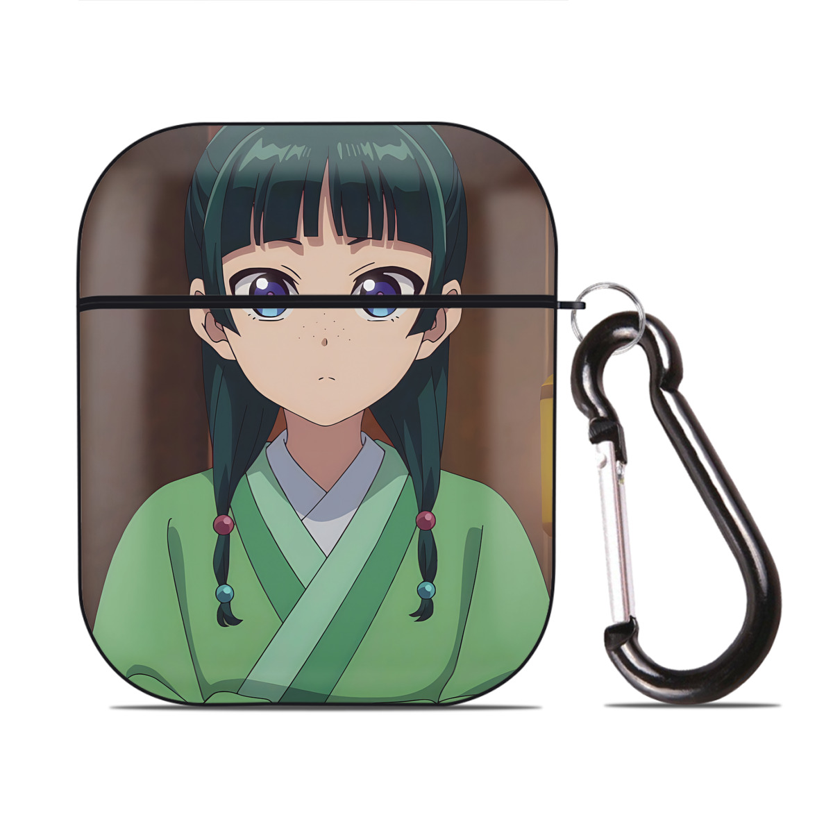 （画像用） 薬屋のひとりごと The Apothecary Diaries AirPods 第2世代保護ケース ハードシェル ブラック 耐衝撃・防指紋・カラビナ付き