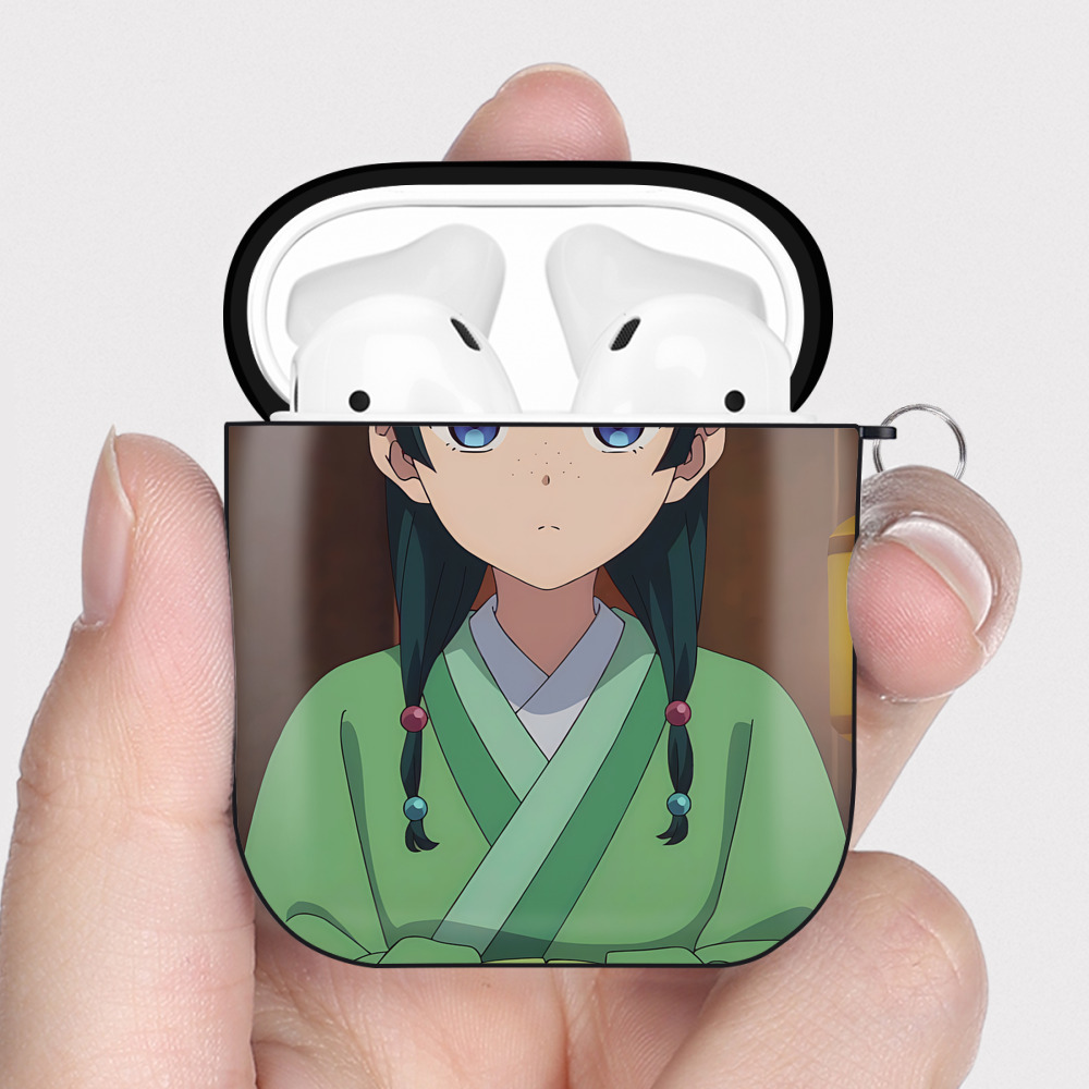 （画像用） 薬屋のひとりごと The Apothecary Diaries AirPods 第2世代保護ケース ハードシェル ブラック 耐衝撃・防指紋・カラビナ付き