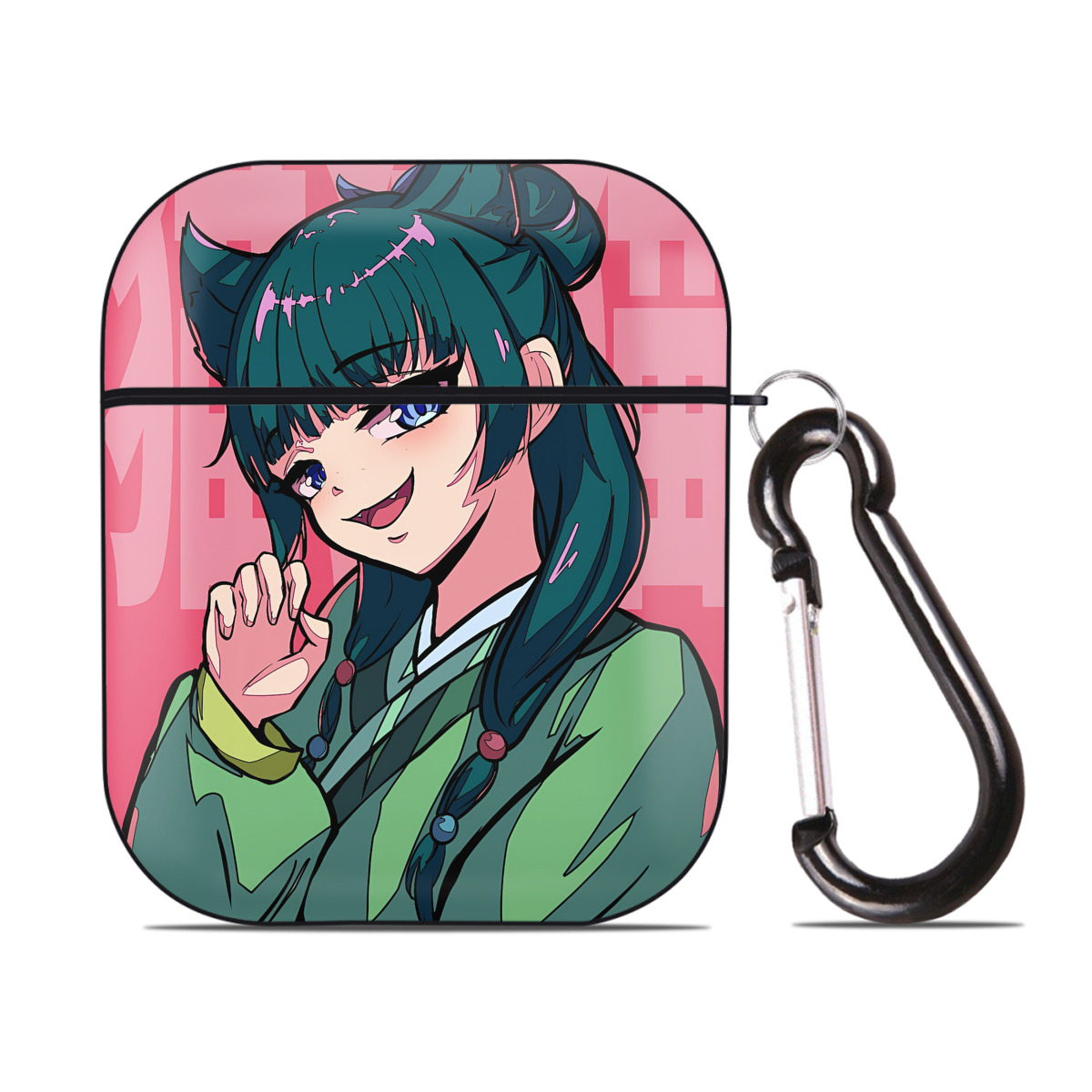 （画像用） 薬屋のひとりごと The Apothecary Diaries AirPods 第2世代保護ケース ハードシェル ブラック 耐衝撃・防指紋・カラビナ付き