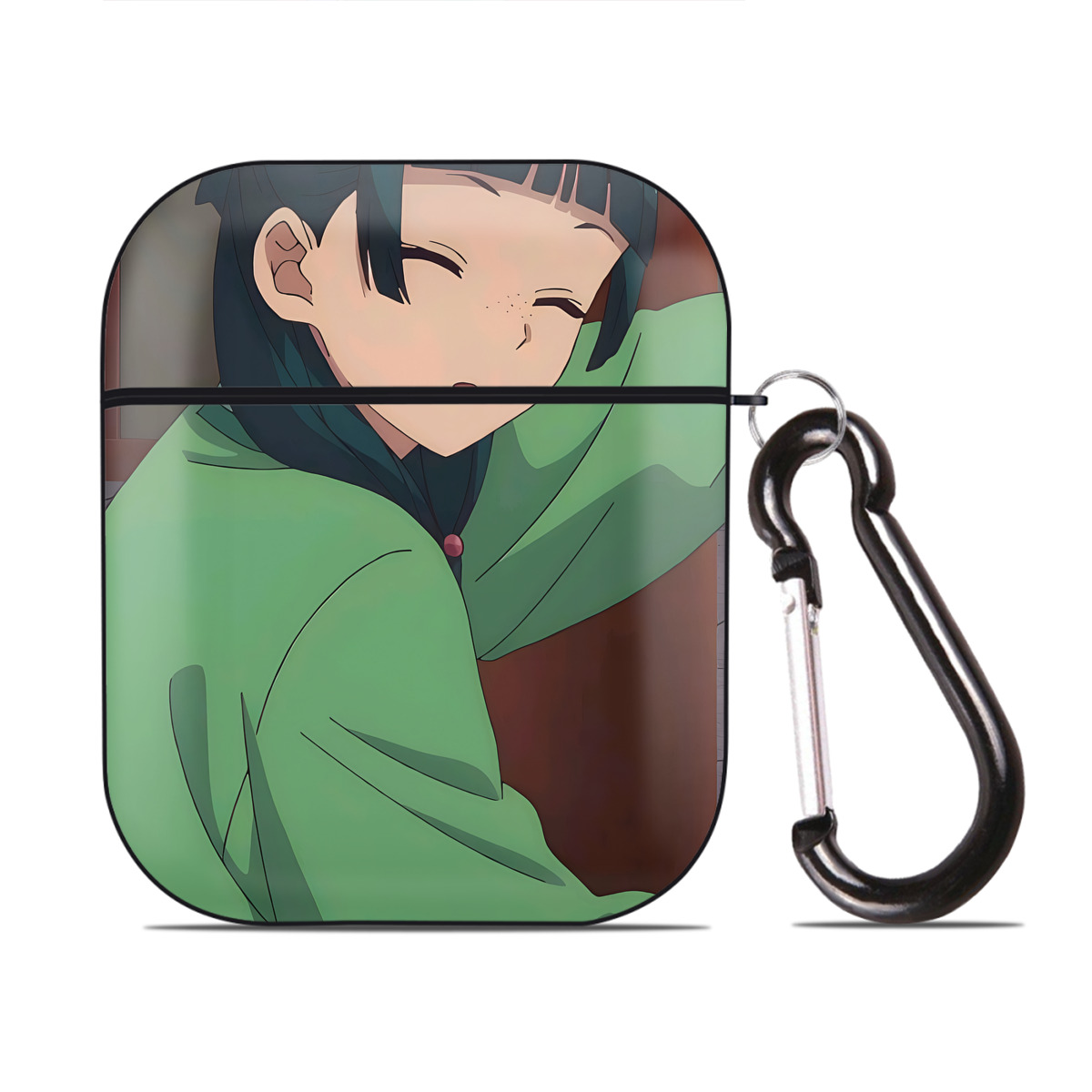 （画像用） 薬屋のひとりごと The Apothecary Diaries AirPods 第2世代保護ケース ハードシェル ブラック 耐衝撃・防指紋・カラビナ付き