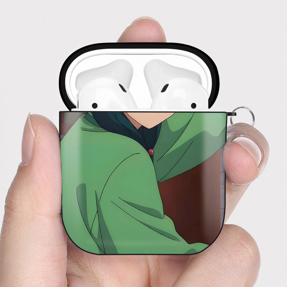 （画像用） 薬屋のひとりごと The Apothecary Diaries AirPods 第2世代保護ケース ハードシェル ブラック 耐衝撃・防指紋・カラビナ付き