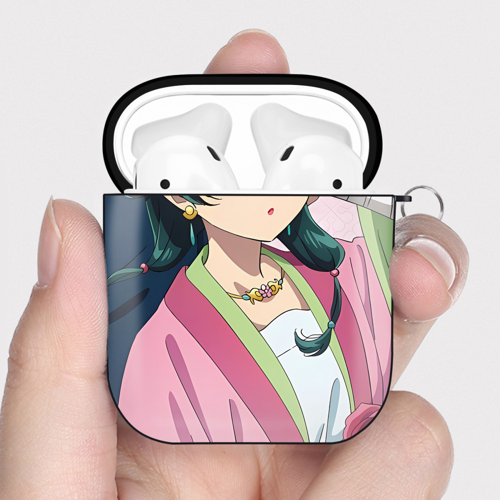 （画像用） 薬屋のひとりごと The Apothecary Diaries AirPods 第2世代保護ケース ハードシェル ブラック 耐衝撃・防指紋・カラビナ付き