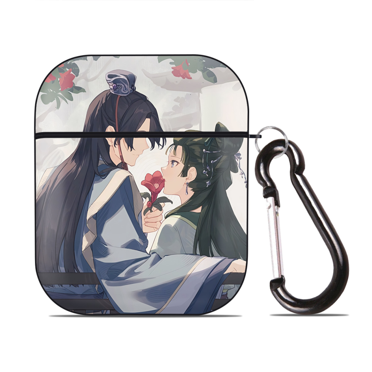 （画像用） 薬屋のひとりごと The Apothecary Diaries AirPods 第2世代保護ケース ハードシェル ブラック 耐衝撃・防指紋・カラビナ付き