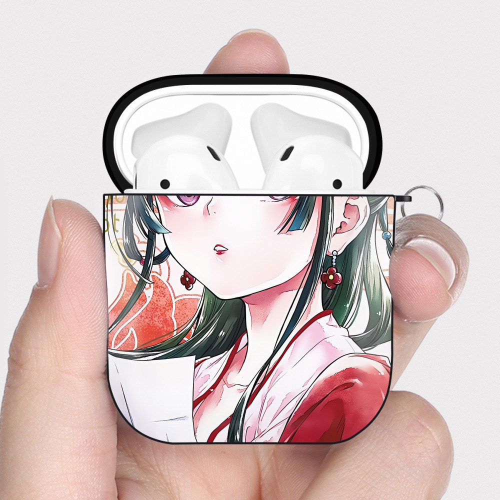 （画像用） 薬屋のひとりごと The Apothecary Diaries AirPods 第2世代保護ケース ハードシェル ブラック 耐衝撃・防指紋・カラビナ付き