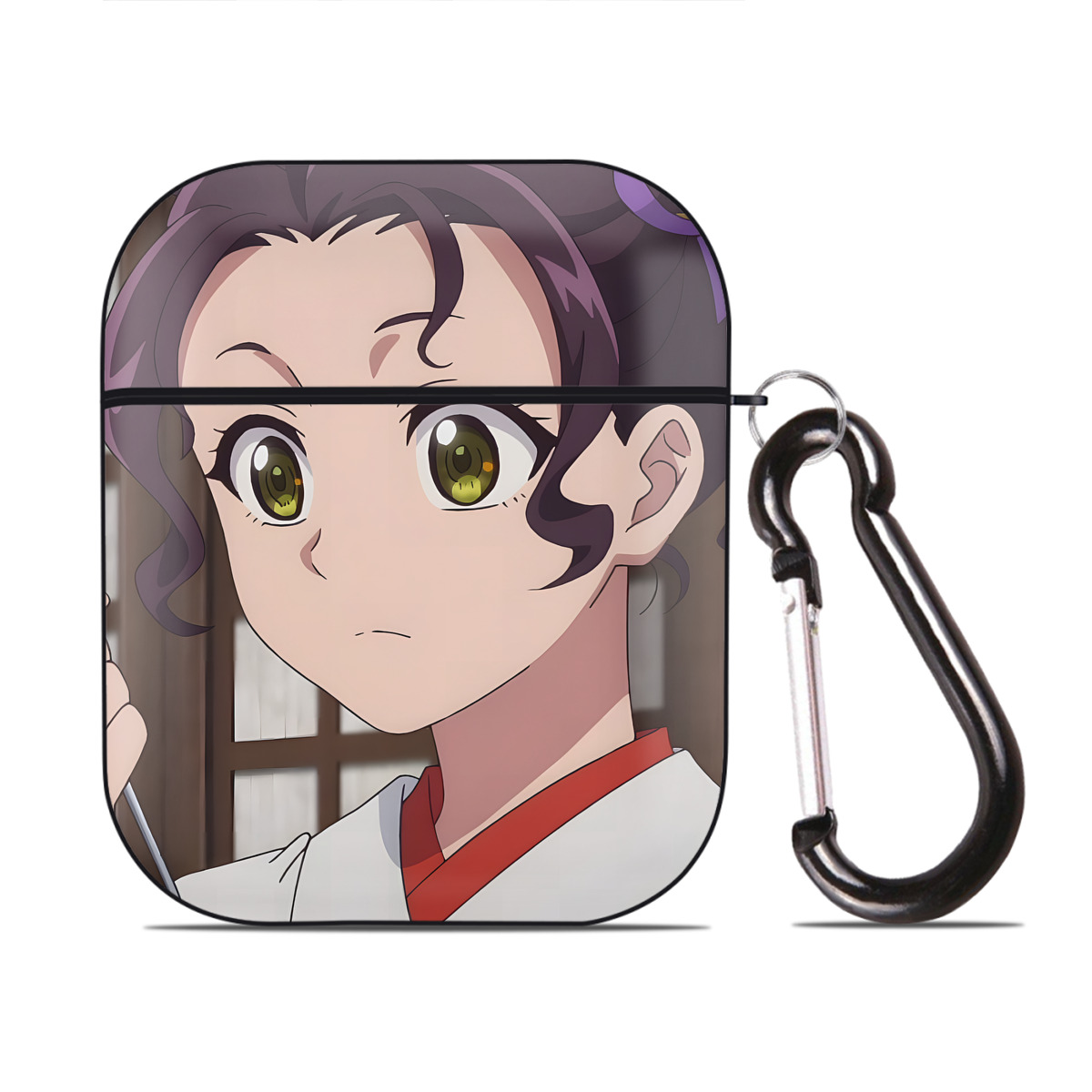 （画像用） 薬屋のひとりごと The Apothecary Diaries AirPods 第2世代保護ケース ハードシェル ブラック 耐衝撃・防指紋・カラビナ付き