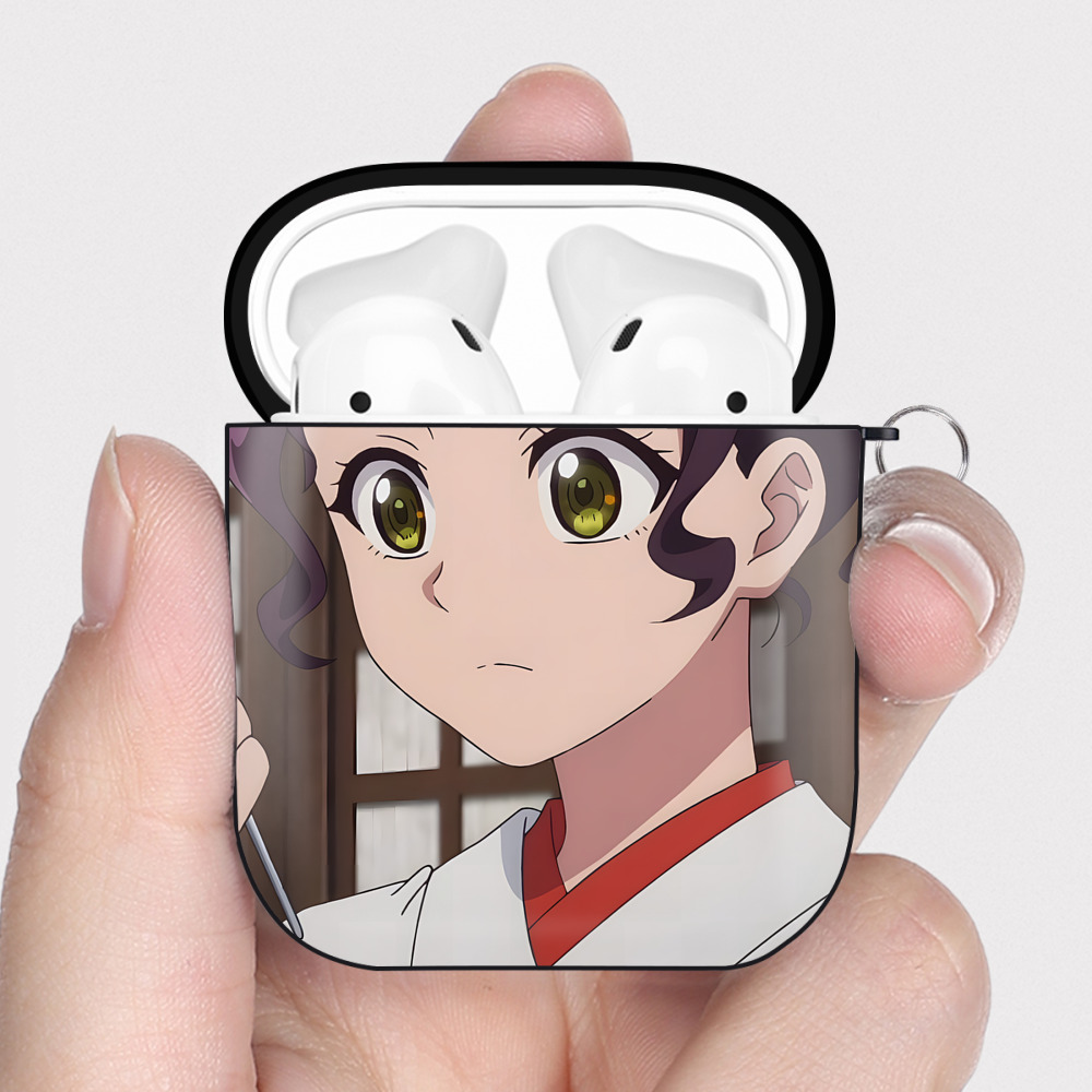 （画像用） 薬屋のひとりごと The Apothecary Diaries AirPods 第2世代保護ケース ハードシェル ブラック 耐衝撃・防指紋・カラビナ付き