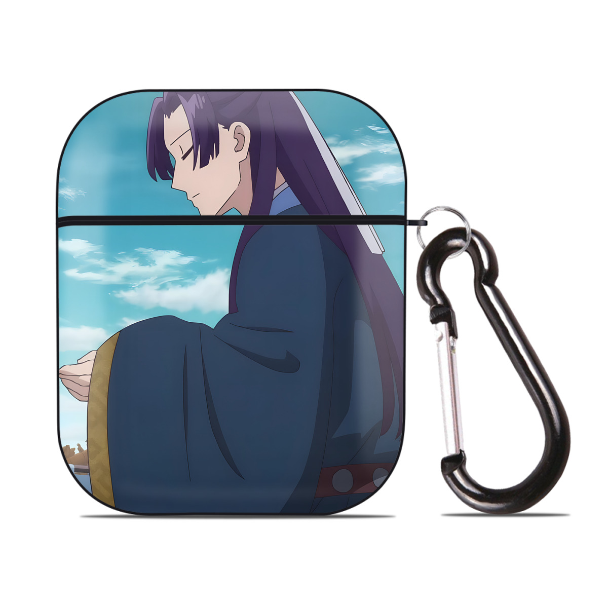 （画像用） 薬屋のひとりごと The Apothecary Diaries AirPods 第2世代保護ケース ハードシェル ブラック 耐衝撃・防指紋・カラビナ付き