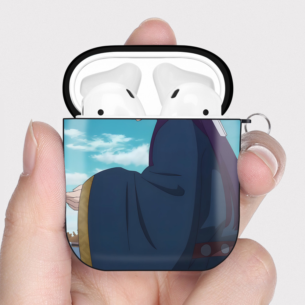 （画像用） 薬屋のひとりごと The Apothecary Diaries AirPods 第2世代保護ケース ハードシェル ブラック 耐衝撃・防指紋・カラビナ付き