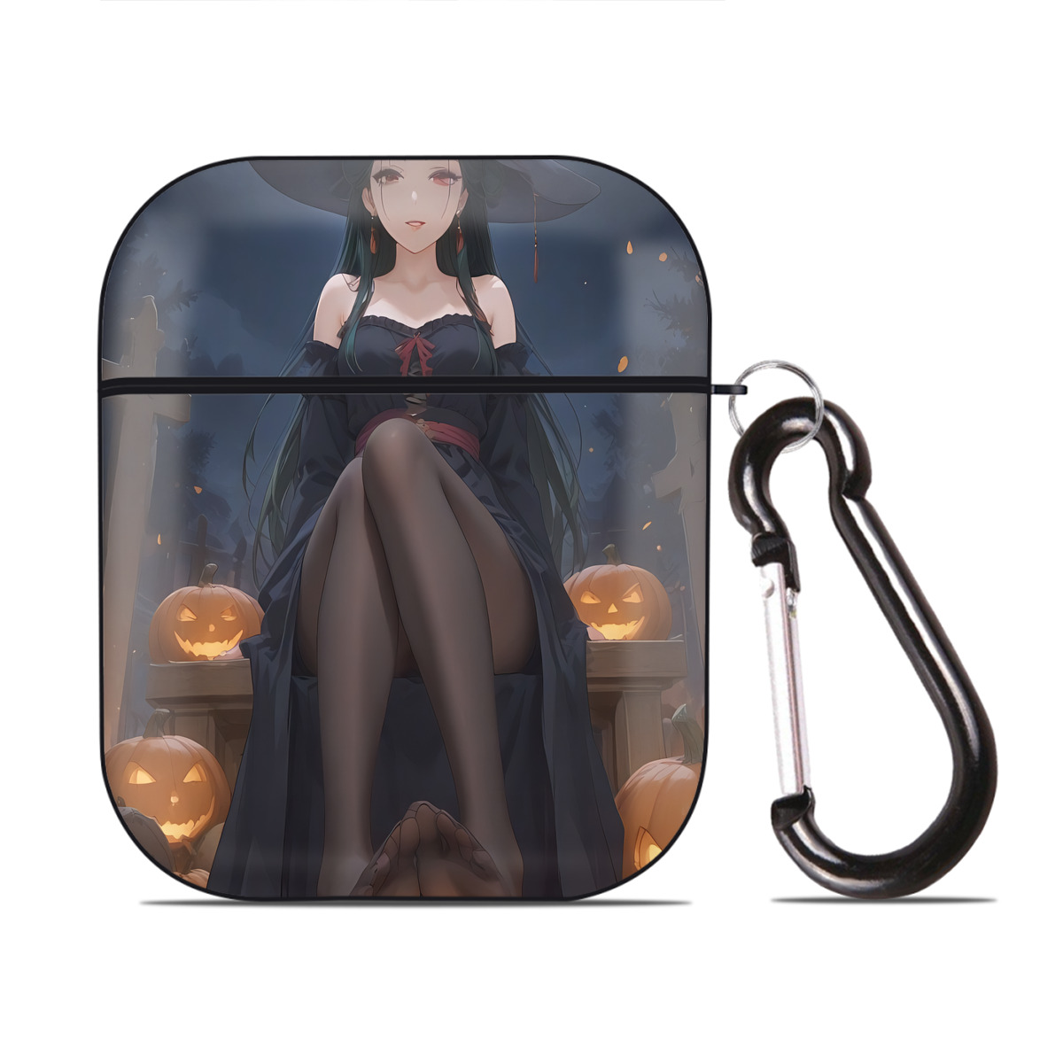 （画像用） 薬屋のひとりごと The Apothecary Diaries AirPods 第2世代保護ケース ハードシェル ブラック 耐衝撃・防指紋・カラビナ付き