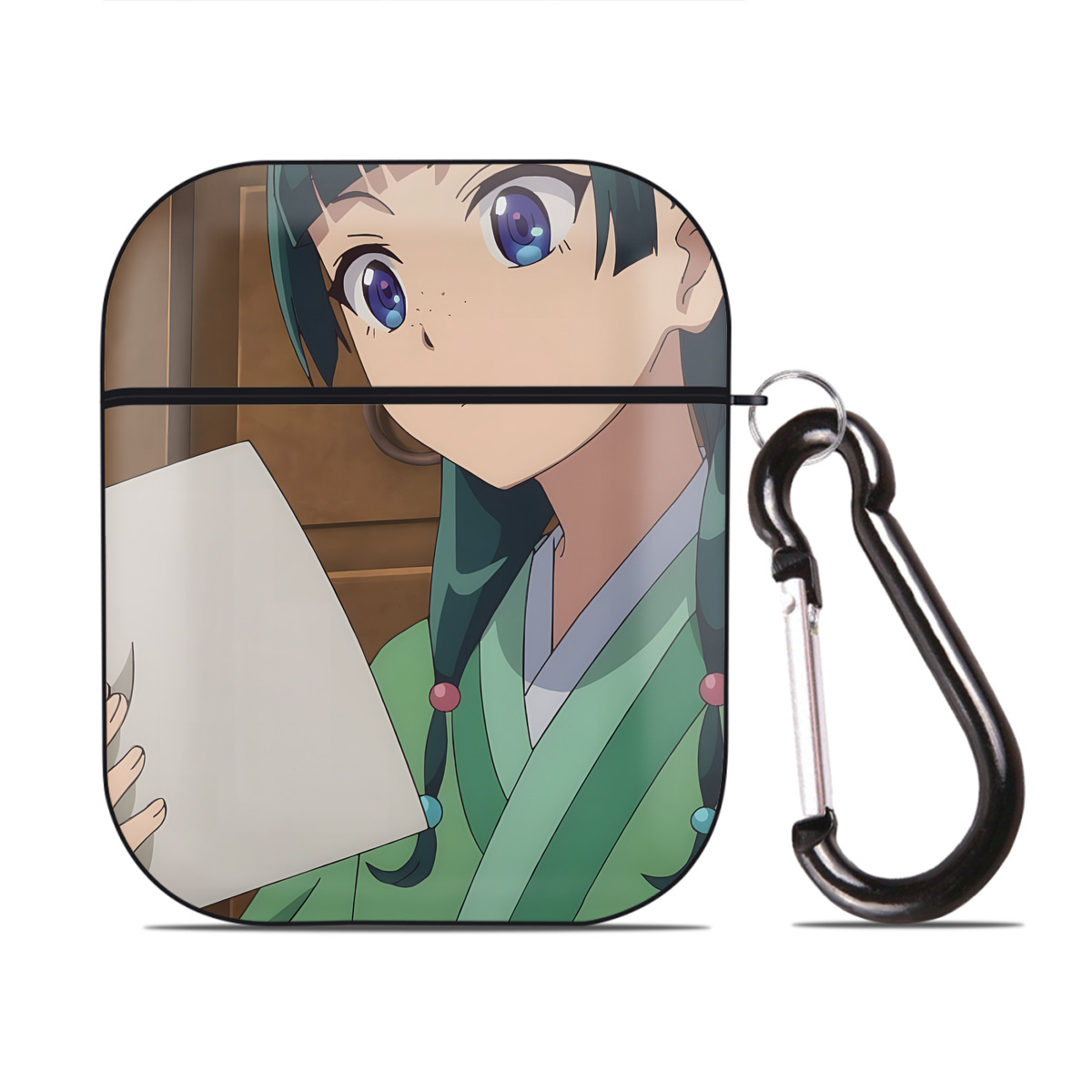 （画像用） 薬屋のひとりごと The Apothecary Diaries AirPods 第2世代保護ケース ハードシェル ブラック 耐衝撃・防指紋・カラビナ付き