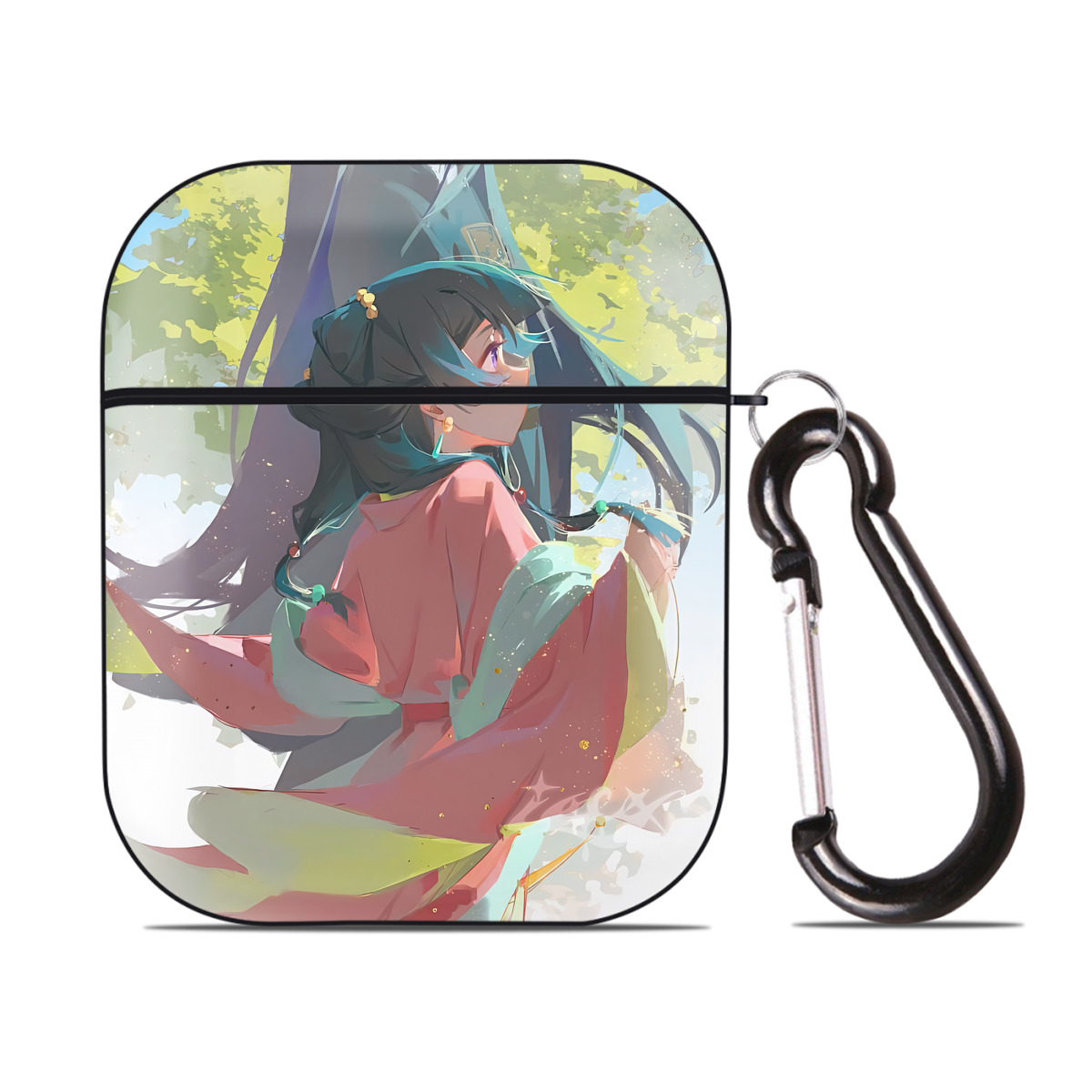 （画像用） 薬屋のひとりごと The Apothecary Diaries AirPods 第2世代保護ケース ハードシェル ブラック 耐衝撃・防指紋・カラビナ付き