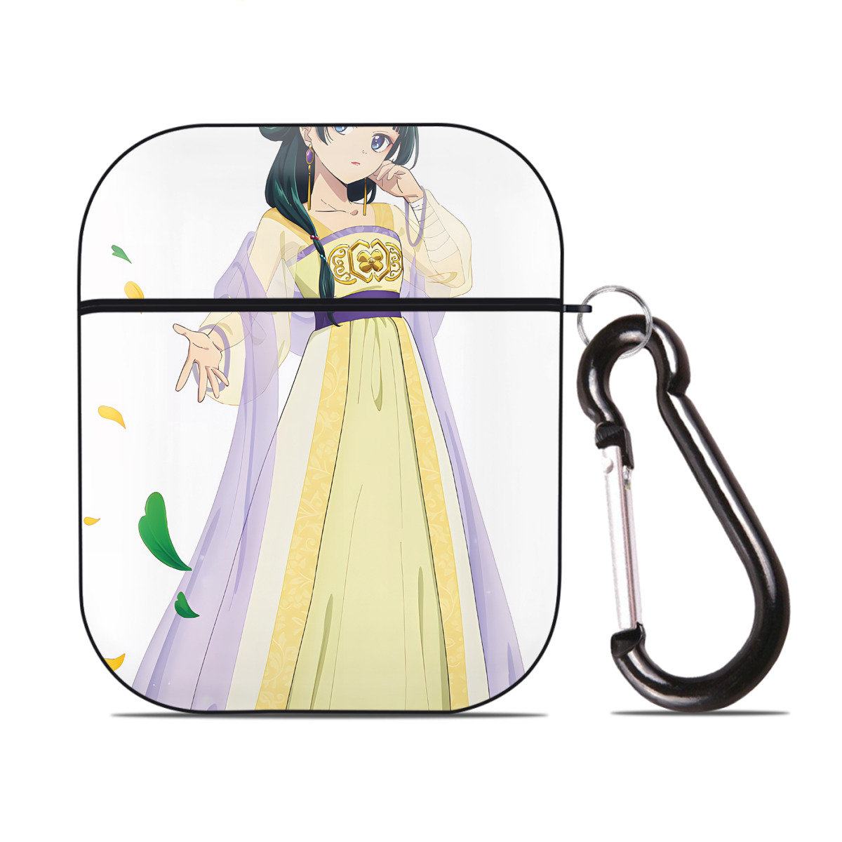 （画像用） 薬屋のひとりごと The Apothecary Diaries AirPods 第2世代保護ケース ハードシェル ブラック 耐衝撃・防指紋・カラビナ付き