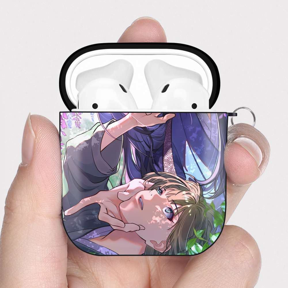 （画像用） 薬屋のひとりごと The Apothecary Diaries AirPods 第2世代保護ケース ハードシェル ブラック 耐衝撃・防指紋・カラビナ付き