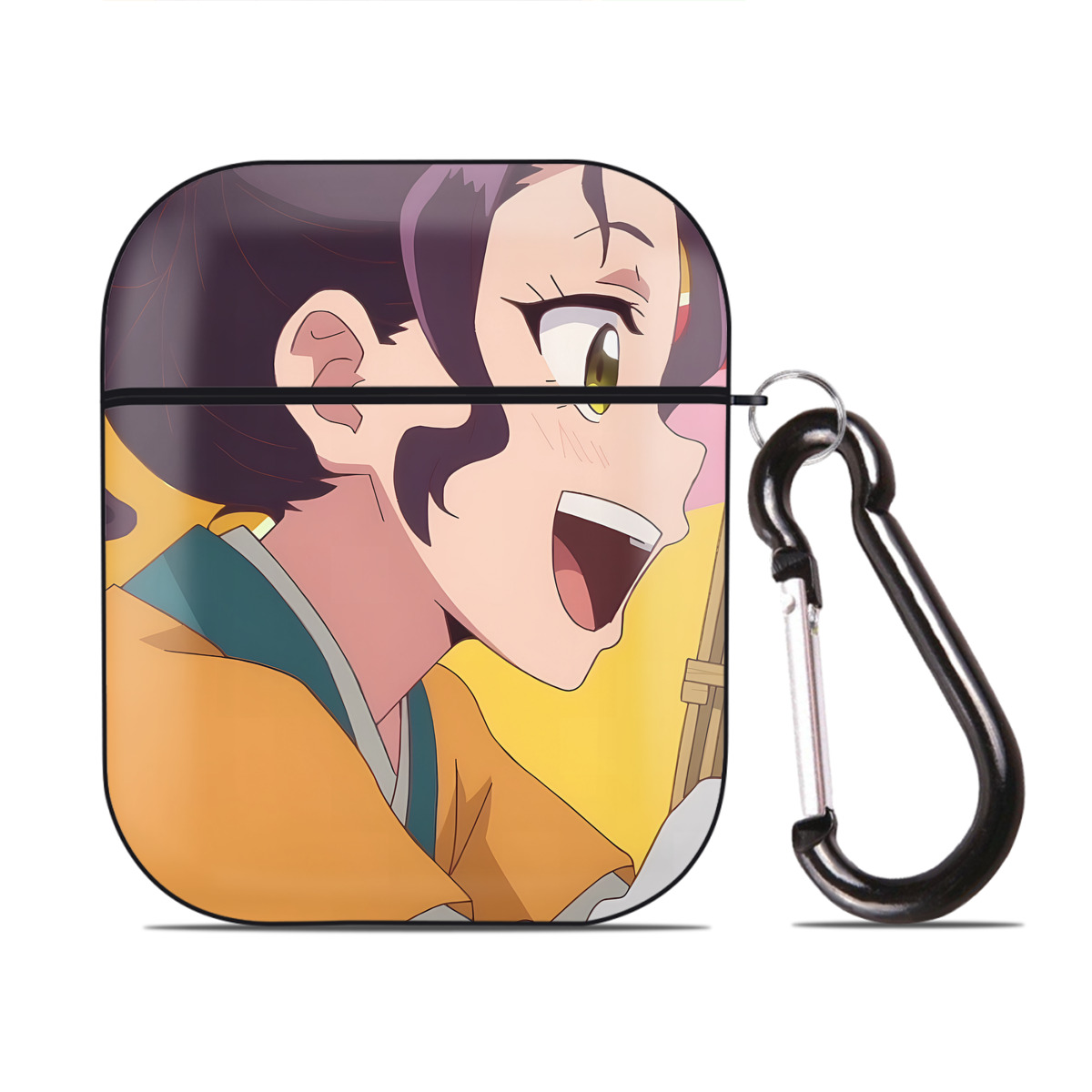 （画像用） 薬屋のひとりごと The Apothecary Diaries AirPods 第2世代保護ケース ハードシェル ブラック 耐衝撃・防指紋・カラビナ付き
