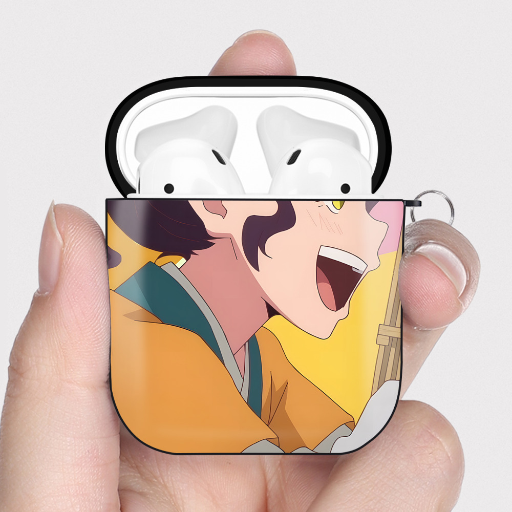 （画像用） 薬屋のひとりごと The Apothecary Diaries AirPods 第2世代保護ケース ハードシェル ブラック 耐衝撃・防指紋・カラビナ付き