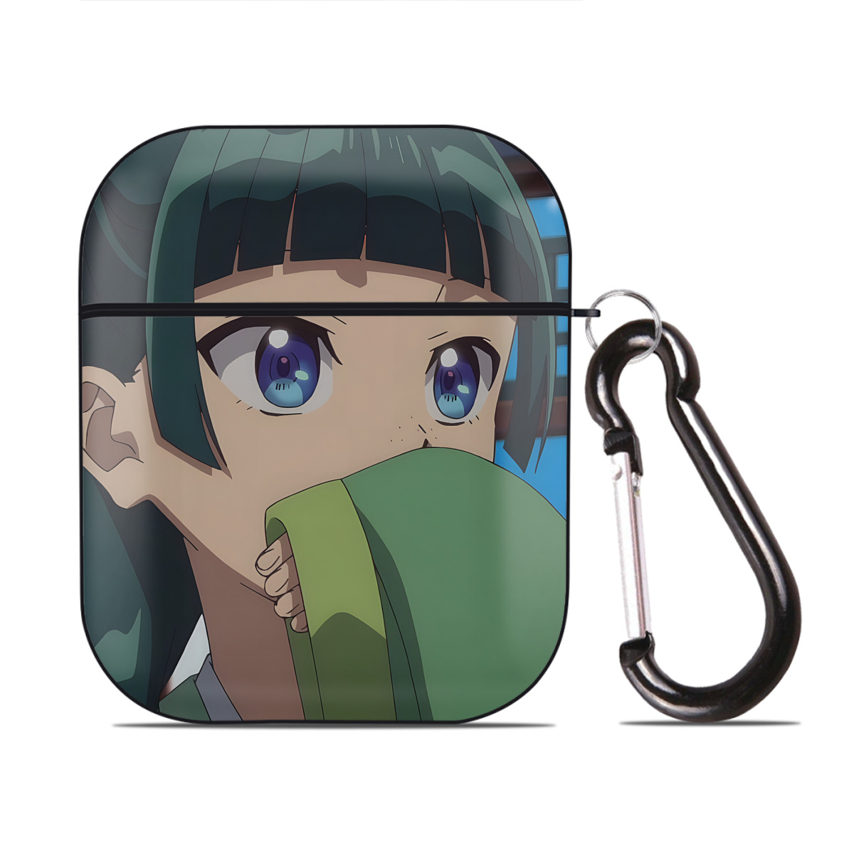 （画像用） 薬屋のひとりごと The Apothecary Diaries AirPods 第2世代保護ケース ハードシェル ブラック 耐衝撃・防指紋・カラビナ付き