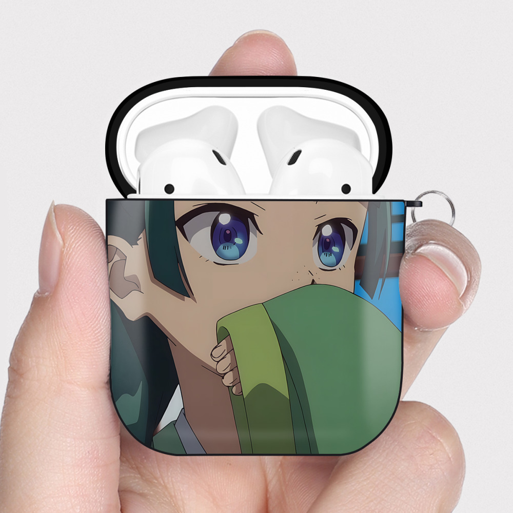 （画像用） 薬屋のひとりごと The Apothecary Diaries AirPods 第2世代保護ケース ハードシェル ブラック 耐衝撃・防指紋・カラビナ付き
