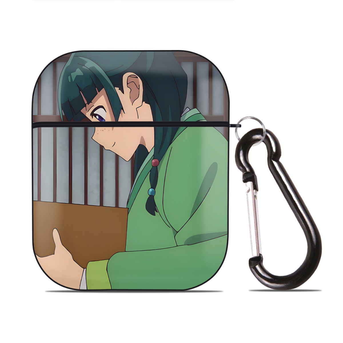 （画像用） 薬屋のひとりごと The Apothecary Diaries AirPods 第2世代保護ケース ハードシェル ブラック 耐衝撃・防指紋・カラビナ付き