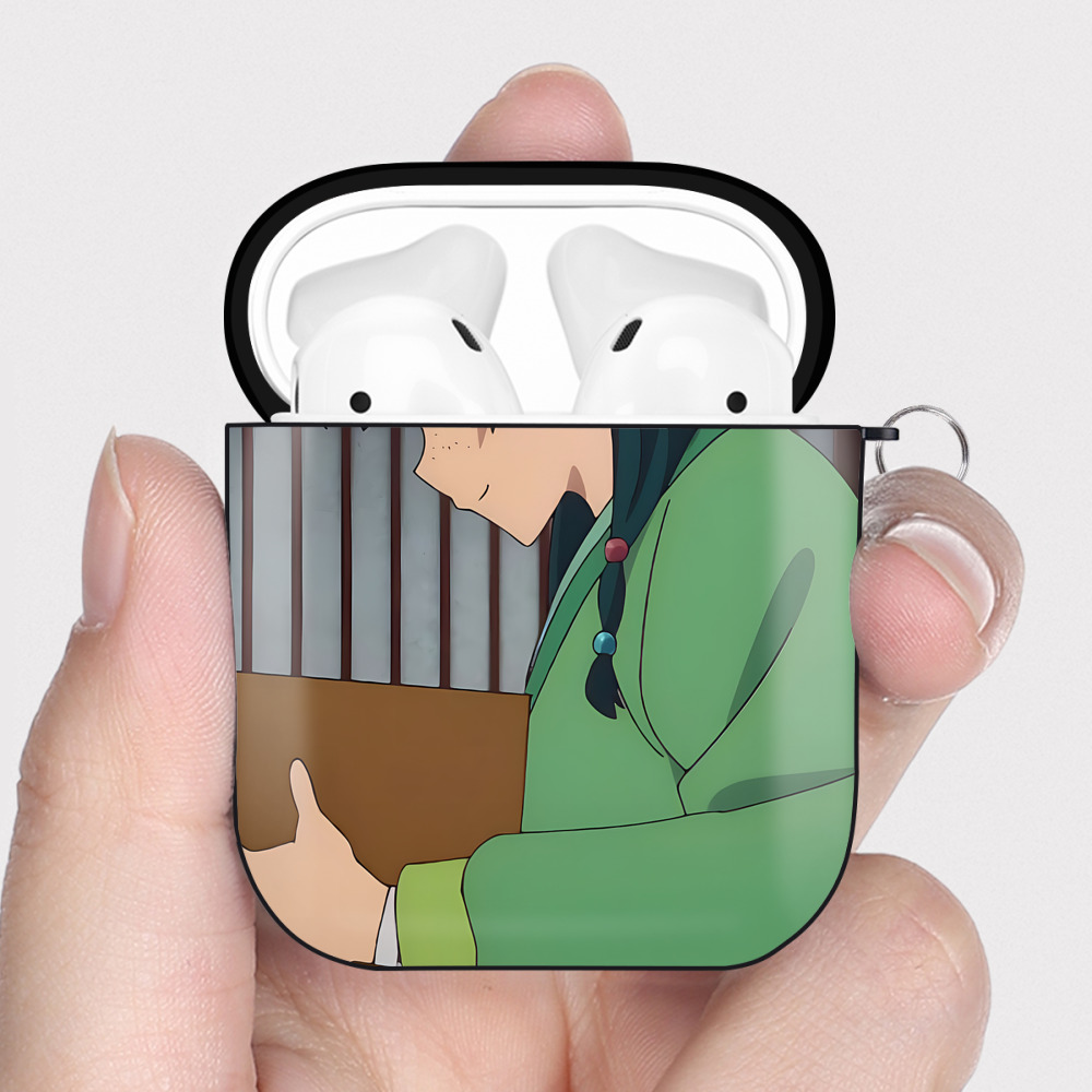 （画像用） 薬屋のひとりごと The Apothecary Diaries AirPods 第2世代保護ケース ハードシェル ブラック 耐衝撃・防指紋・カラビナ付き
