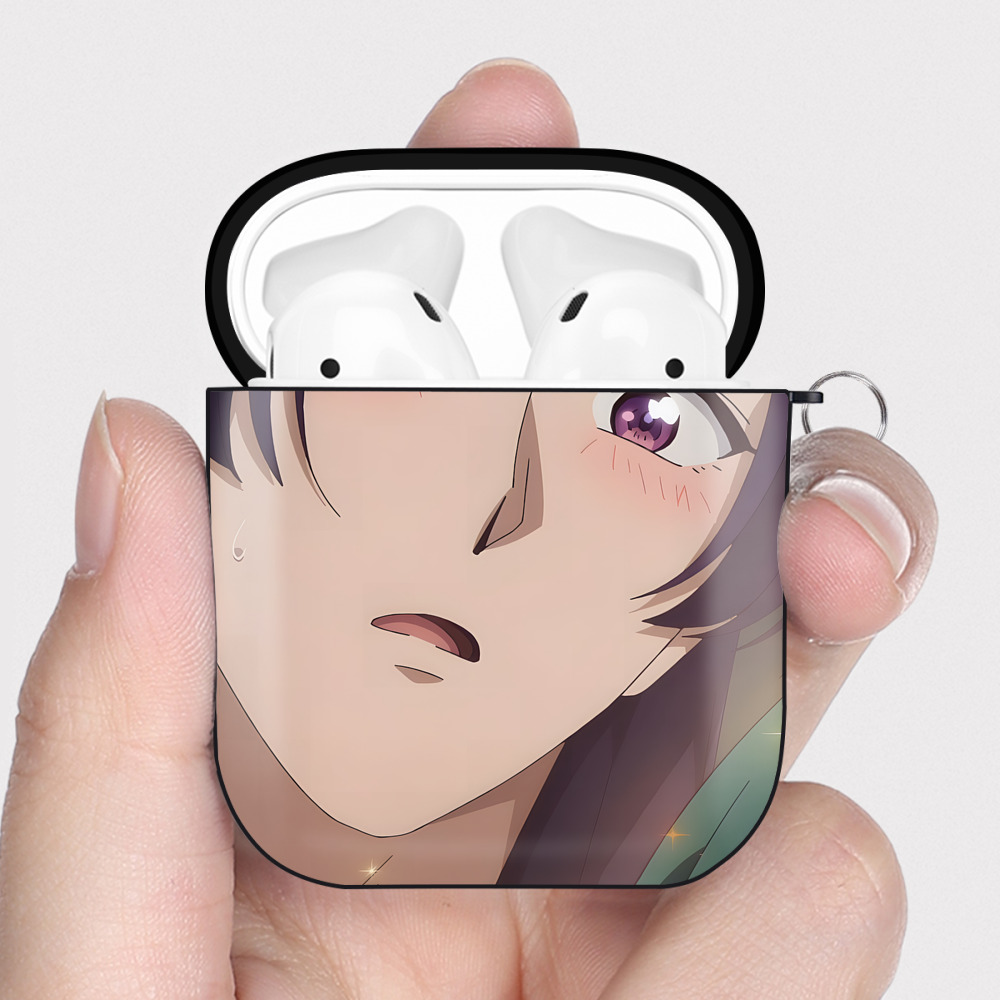 （画像用） 薬屋のひとりごと The Apothecary Diaries AirPods 第2世代保護ケース ハードシェル ブラック 耐衝撃・防指紋・カラビナ付き