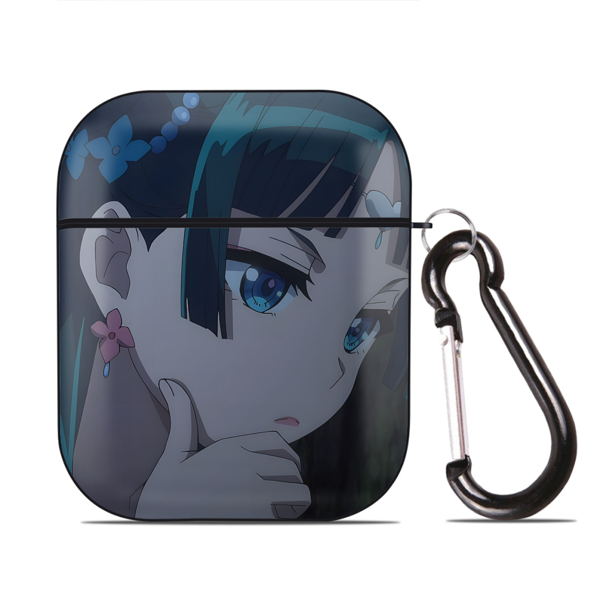 （画像用） 薬屋のひとりごと The Apothecary Diaries AirPods 第2世代保護ケース ハードシェル ブラック 耐衝撃・防指紋・カラビナ付き