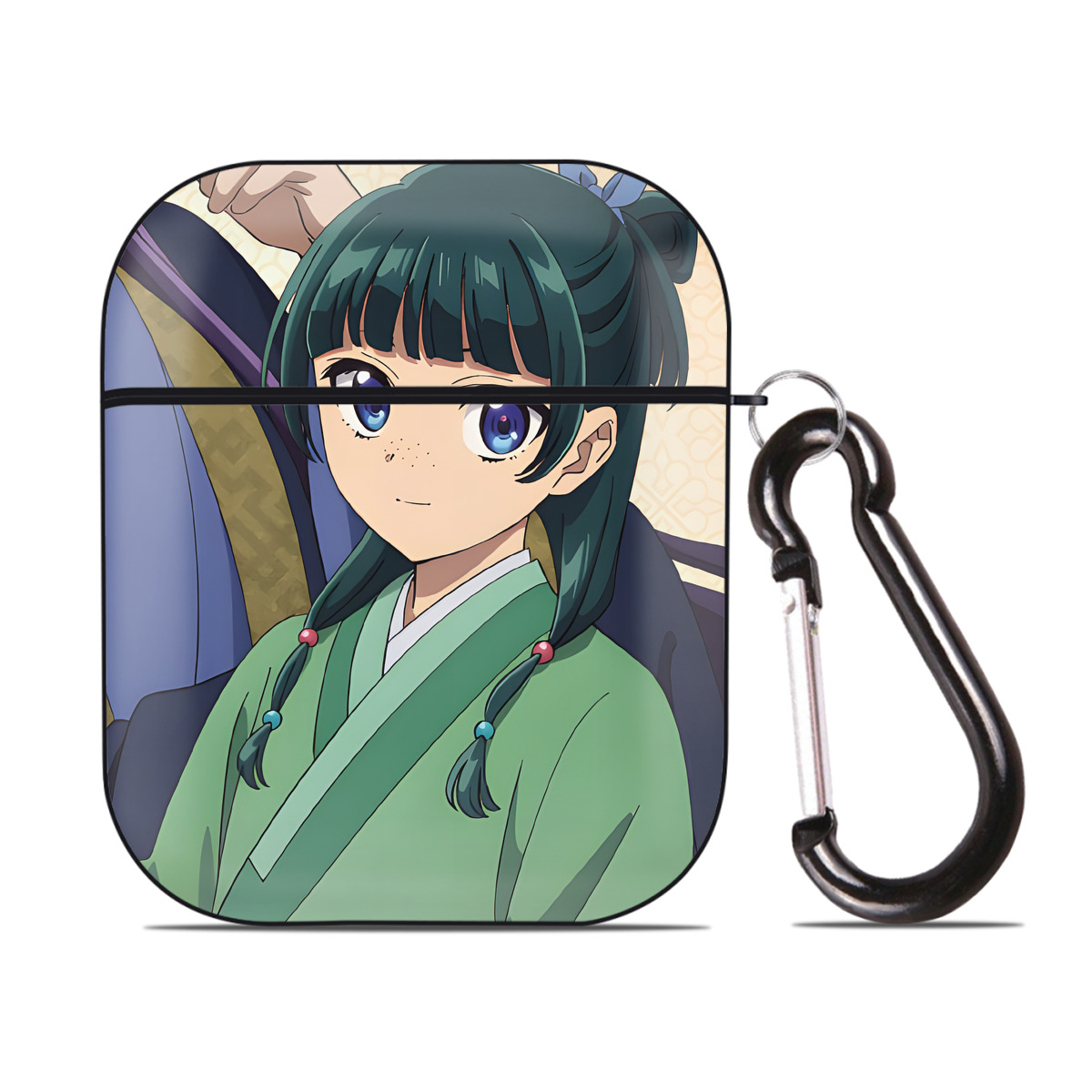 （画像用） 薬屋のひとりごと The Apothecary Diaries AirPods 第2世代保護ケース ハードシェル ブラック 耐衝撃・防指紋・カラビナ付き