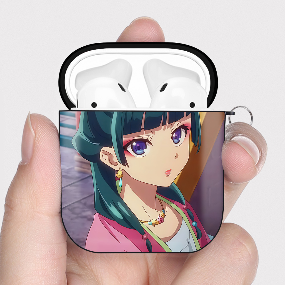 （画像用） 薬屋のひとりごと The Apothecary Diaries AirPods 第2世代保護ケース ハードシェル ブラック 耐衝撃・防指紋・カラビナ付き