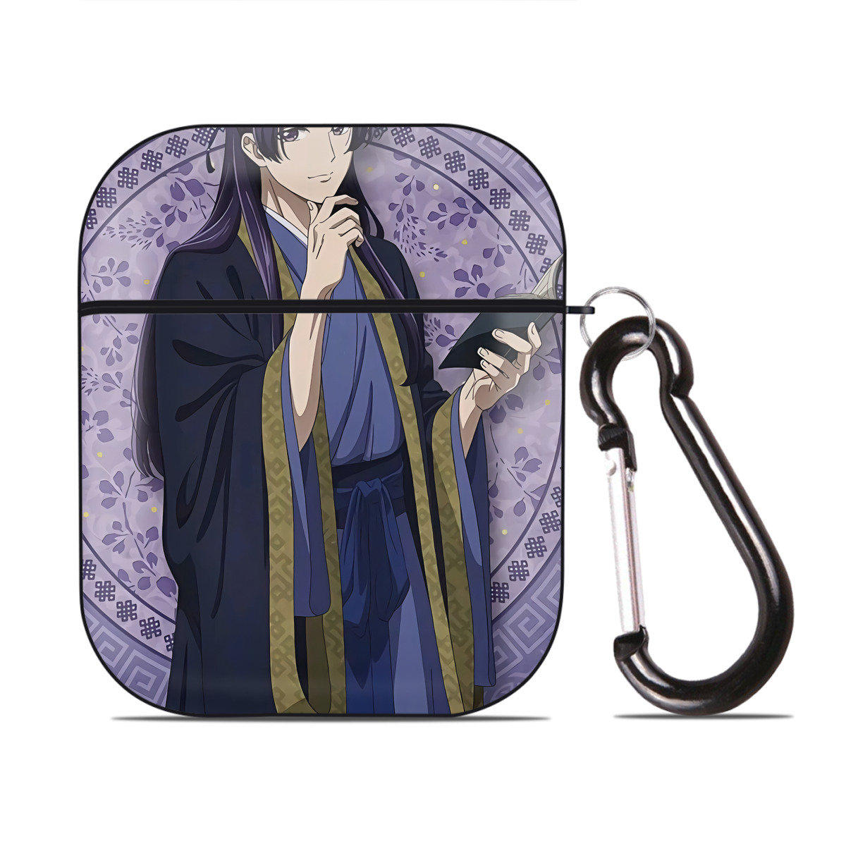 （画像用） 薬屋のひとりごと The Apothecary Diaries AirPods 第2世代保護ケース ハードシェル ブラック 耐衝撃・防指紋・カラビナ付き
