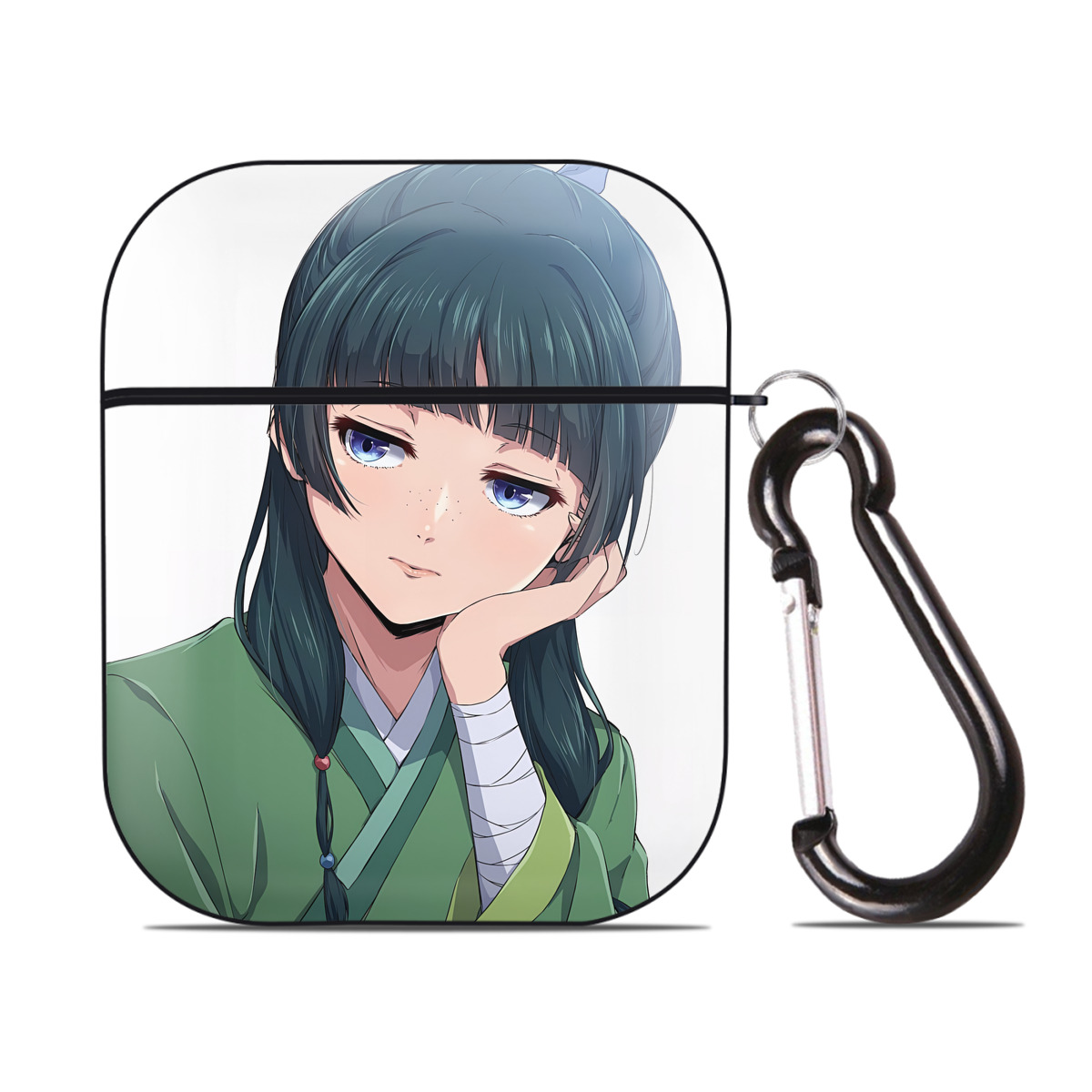 （画像用） 薬屋のひとりごと The Apothecary Diaries AirPods 第2世代保護ケース ハードシェル ブラック 耐衝撃・防指紋・カラビナ付き