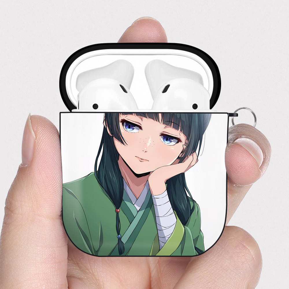 （画像用） 薬屋のひとりごと The Apothecary Diaries AirPods 第2世代保護ケース ハードシェル ブラック 耐衝撃・防指紋・カラビナ付き