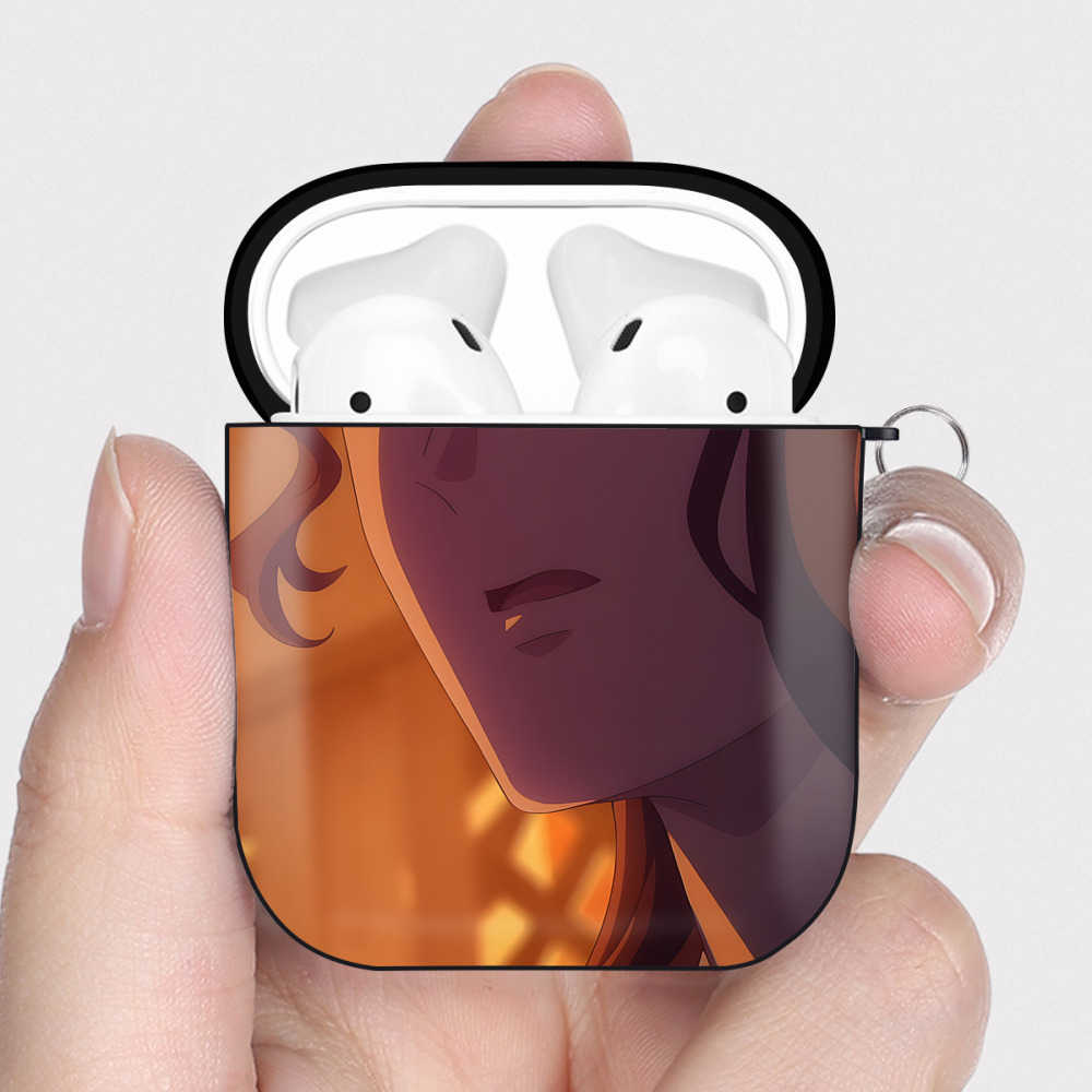 （画像用） 薬屋のひとりごと The Apothecary Diaries AirPods 第2世代保護ケース ハードシェル ブラック 耐衝撃・防指紋・カラビナ付き