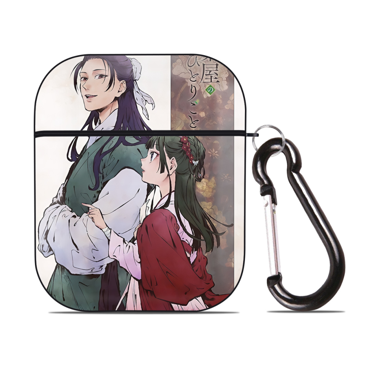 （画像用） 薬屋のひとりごと The Apothecary Diaries AirPods 第2世代保護ケース ハードシェル ブラック 耐衝撃・防指紋・カラビナ付き