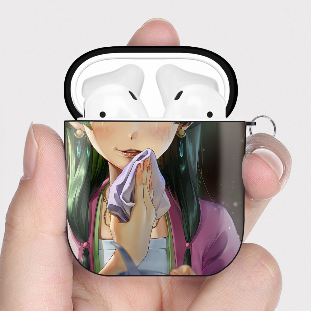 （画像用） 薬屋のひとりごと The Apothecary Diaries AirPods 第2世代保護ケース ハードシェル ブラック 耐衝撃・防指紋・カラビナ付き