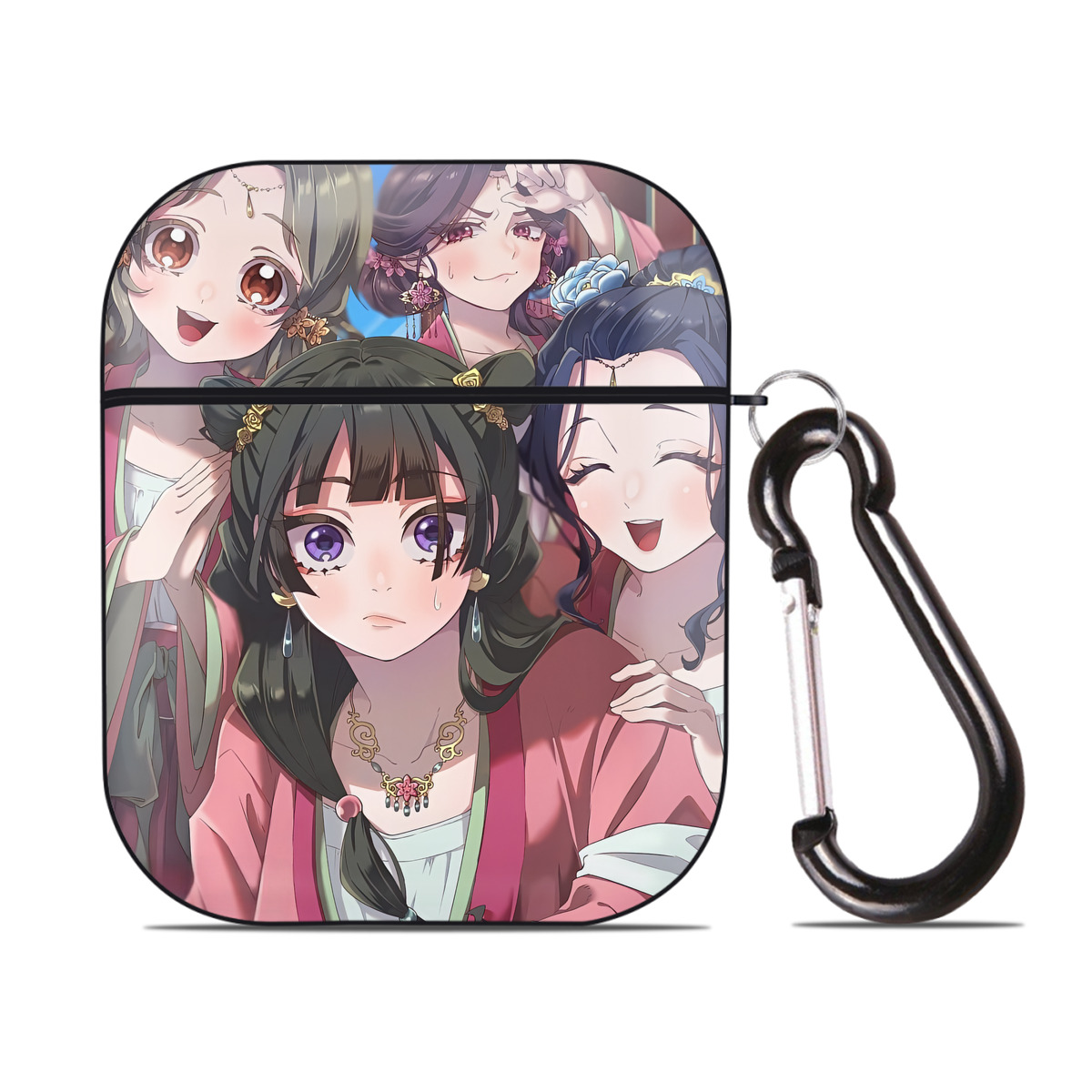 （画像用） 薬屋のひとりごと The Apothecary Diaries AirPods 第2世代保護ケース ハードシェル ブラック 耐衝撃・防指紋・カラビナ付き