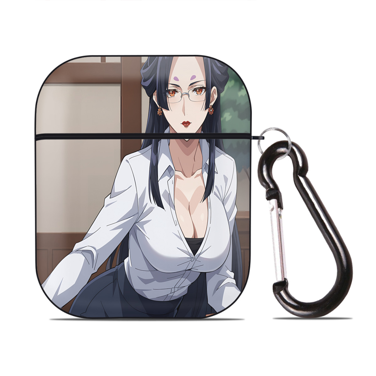 （画像用） 薬屋のひとりごと The Apothecary Diaries AirPods 第2世代保護ケース ハードシェル ブラック 耐衝撃・防指紋・カラビナ付き