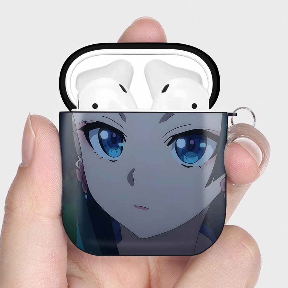 （画像用） 薬屋のひとりごと The Apothecary Diaries AirPods 第2世代保護ケース ハードシェル ブラック 耐衝撃・防指紋・カラビナ付き
