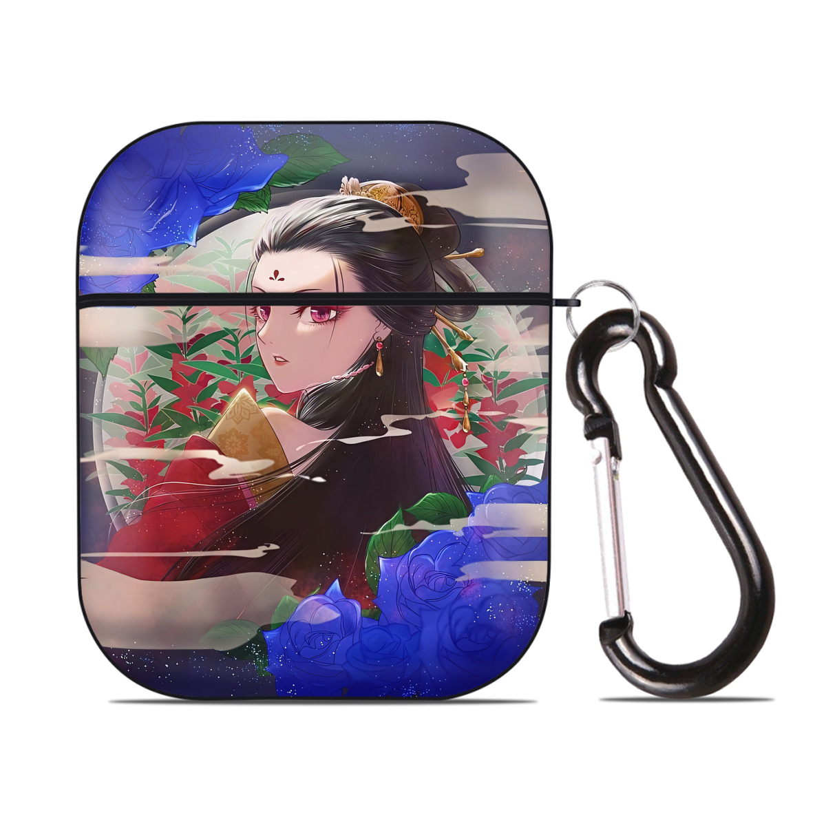 （画像用） 薬屋のひとりごと The Apothecary Diaries AirPods 第2世代保護ケース ハードシェル ブラック 耐衝撃・防指紋・カラビナ付き